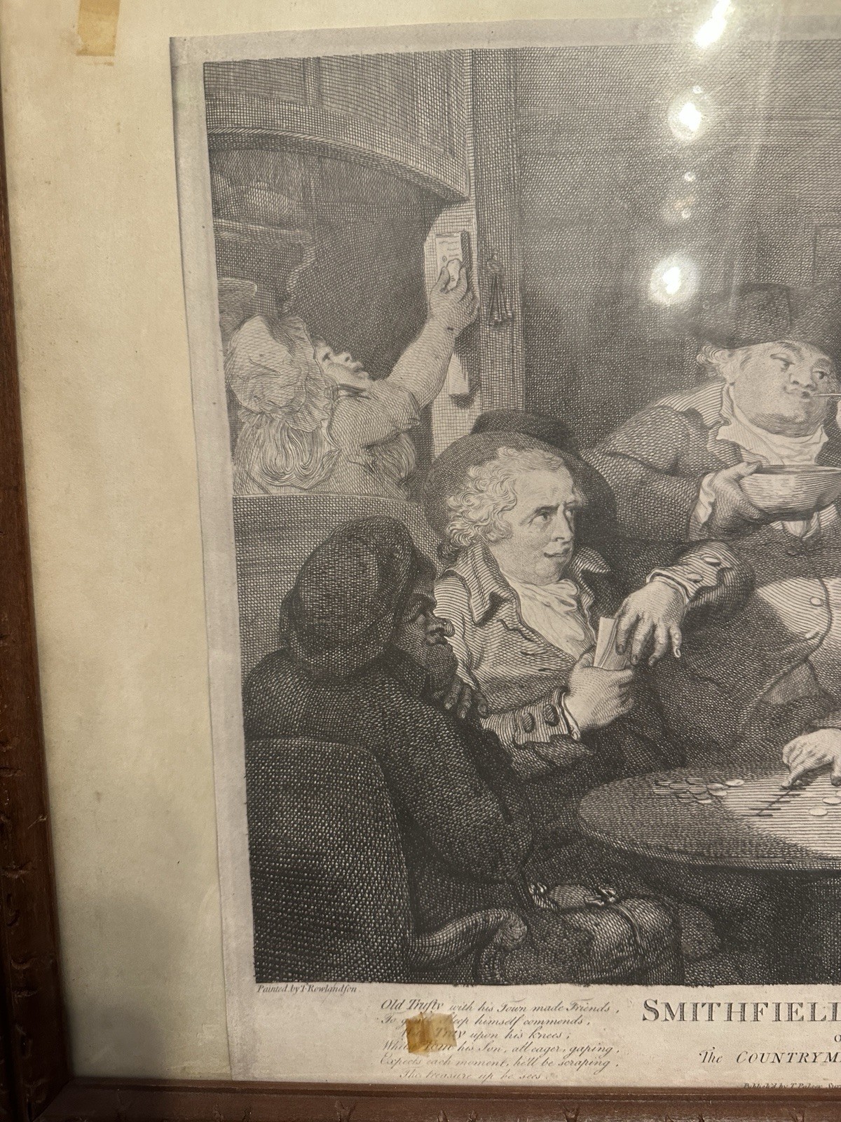 Smithfield Sharpers or The Countrymen Defrauded 1799 Etching Antique
