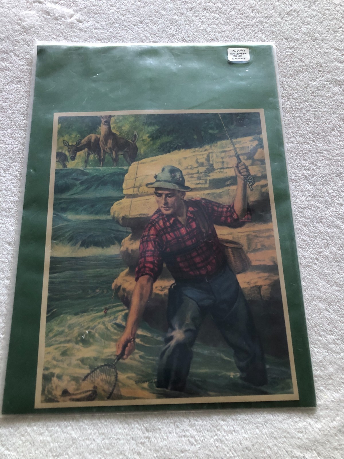 Vintage 1940’s Sportsman’s Paradise lithograph No. 214 8 x 10 1/8 in.