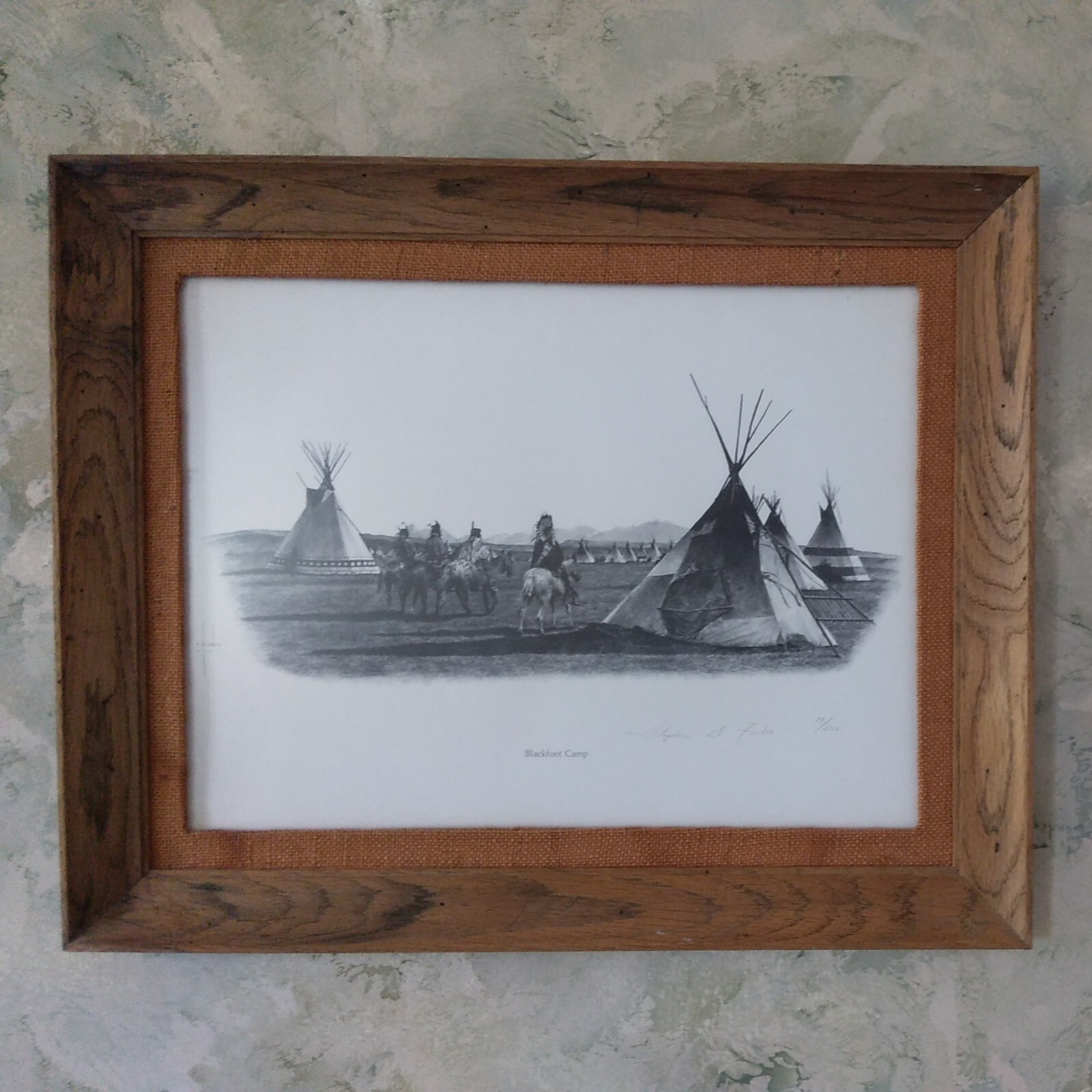 “Blackfoot Camp”-Stephen D. Forbis Signed 77/500 American Indian Framed Print