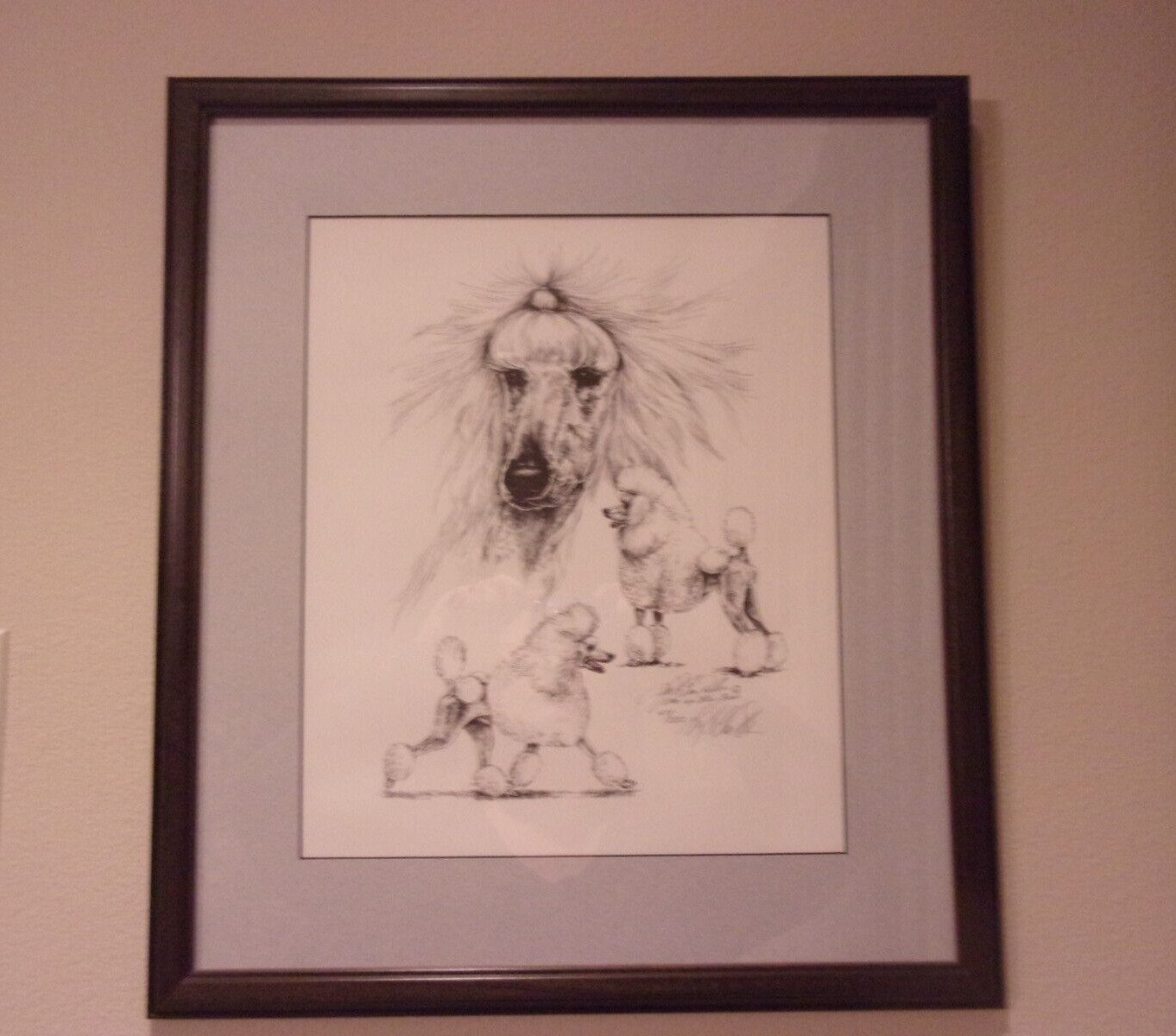 Poodle Variety Print – Lyn St. Clair Stubbs – SIGNED/Numbered/Cust.Framed – Mint