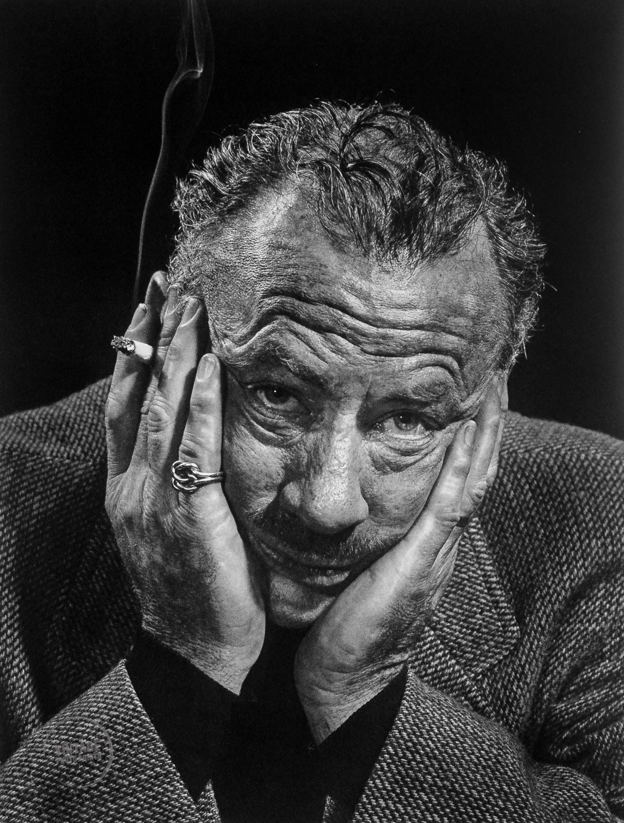 VTG Yousuf Karsh John Steinbeck Author Portrait Photogravure Art 1954 Mat 14×18