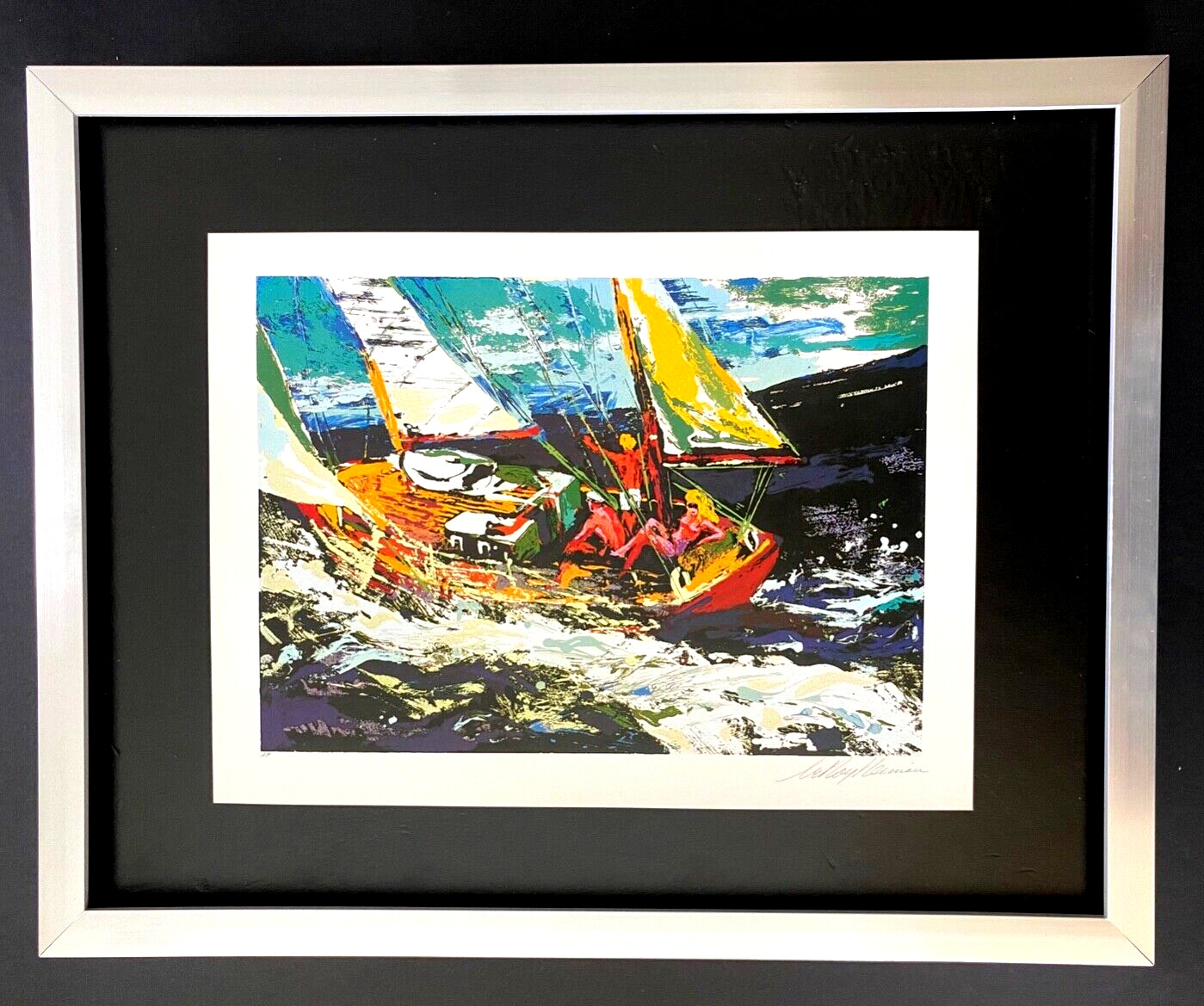 🔥LeRoy Neiman “Sailing” Signed Pop Art comes Framed