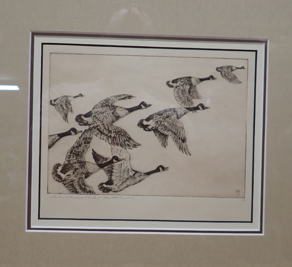Benson B. Moore (1882-1974) Etching Canadian Geese