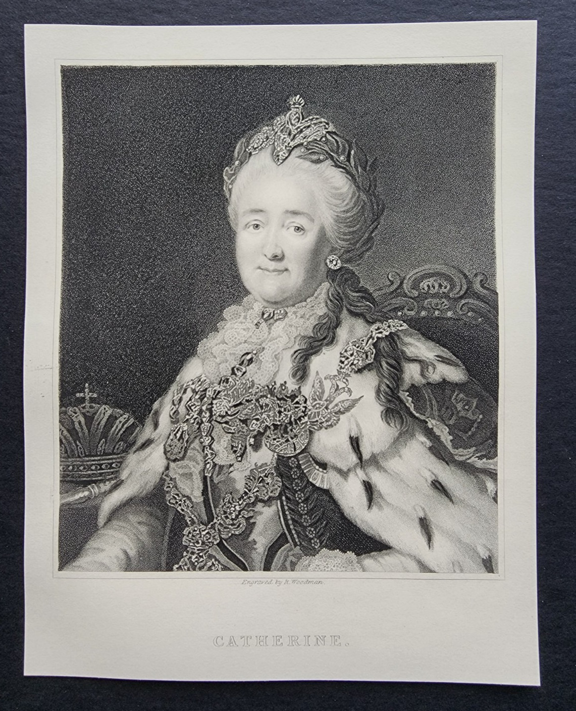 Antique 1857 print – Catherine the Great – Empress of Russia