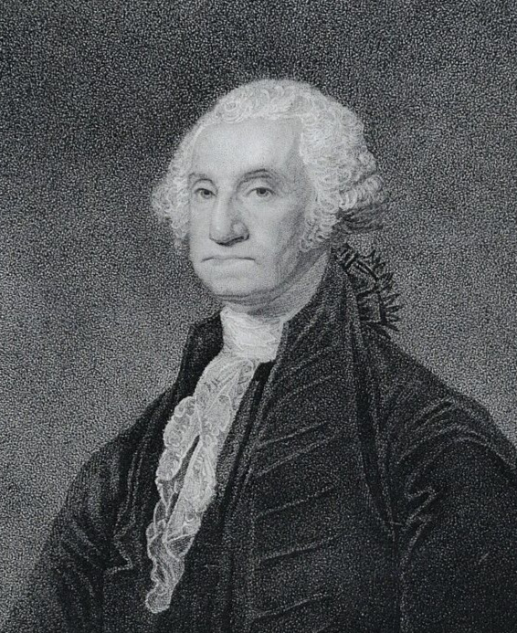 Antique Portrait Engraving. General Washington, First American President