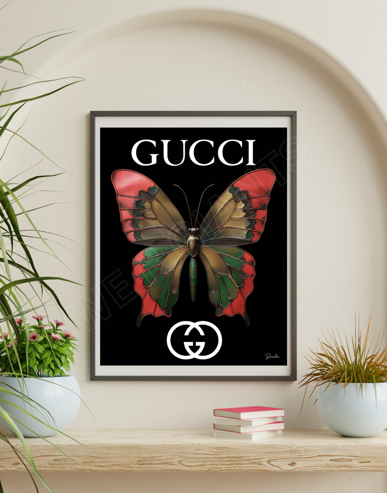 GUCCI BUTTERFLY WALL Artwork 11X14- Wall Decor, GUCCI , LUXURY TRENDY ART