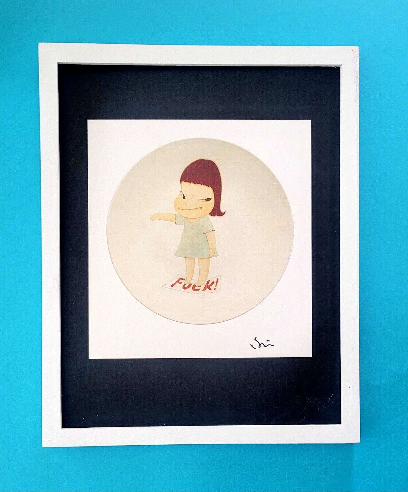 Yoshitomo Nara Signed Japanese Print Framed Contemporary Pop Art Piece 14X11in