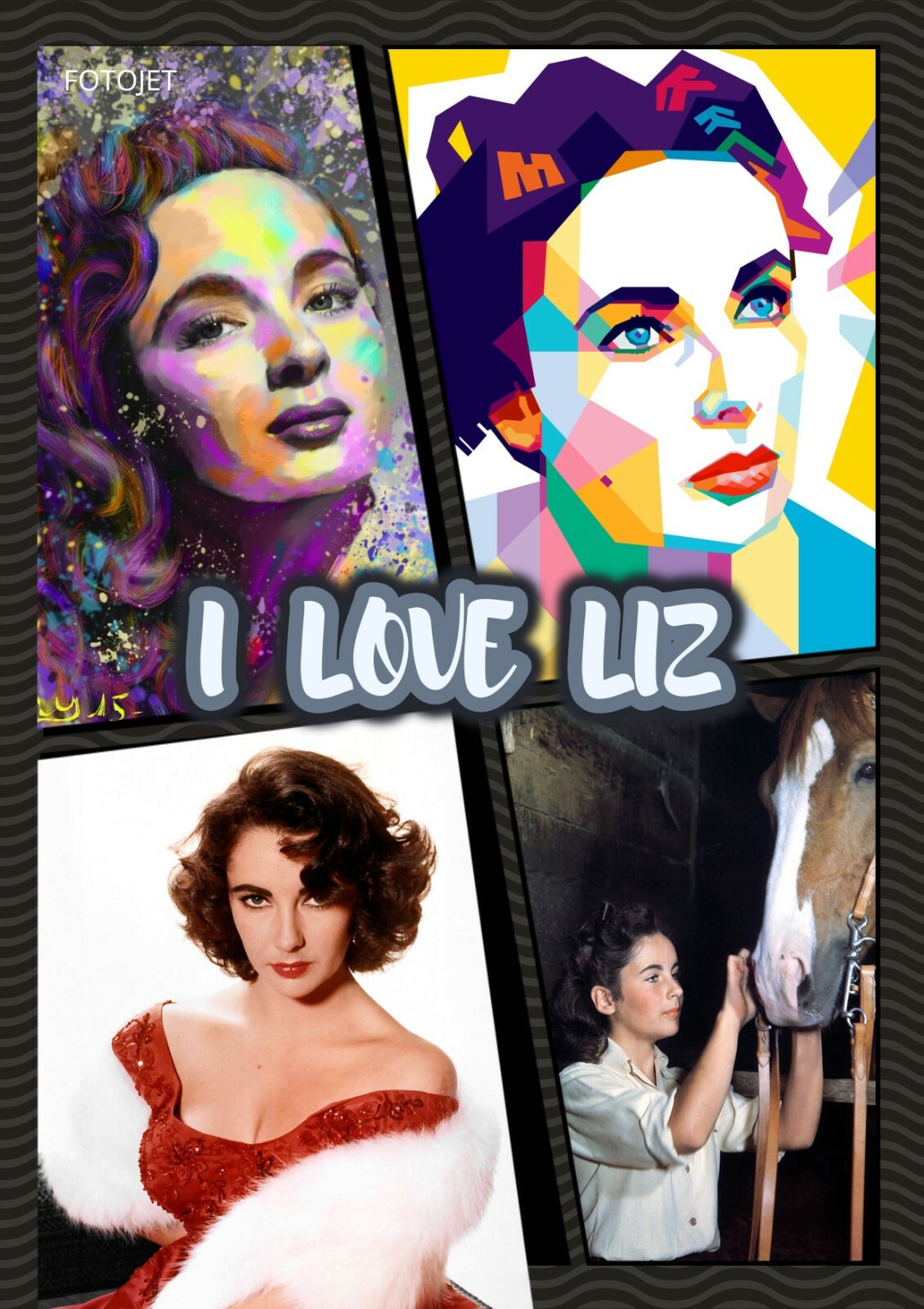 I Love Liz LElizabeth Taylor Stunning Art Print 12×17 Luster Classic Movie Icon
