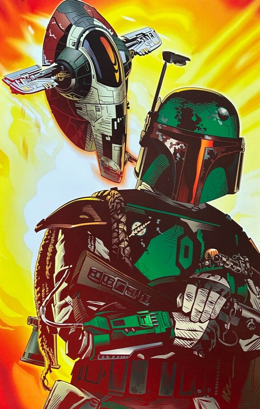 MICHAEL GOLDEN rare BOBA FETT print SIGNED 11×17 STAR WARS image LAST TWO!