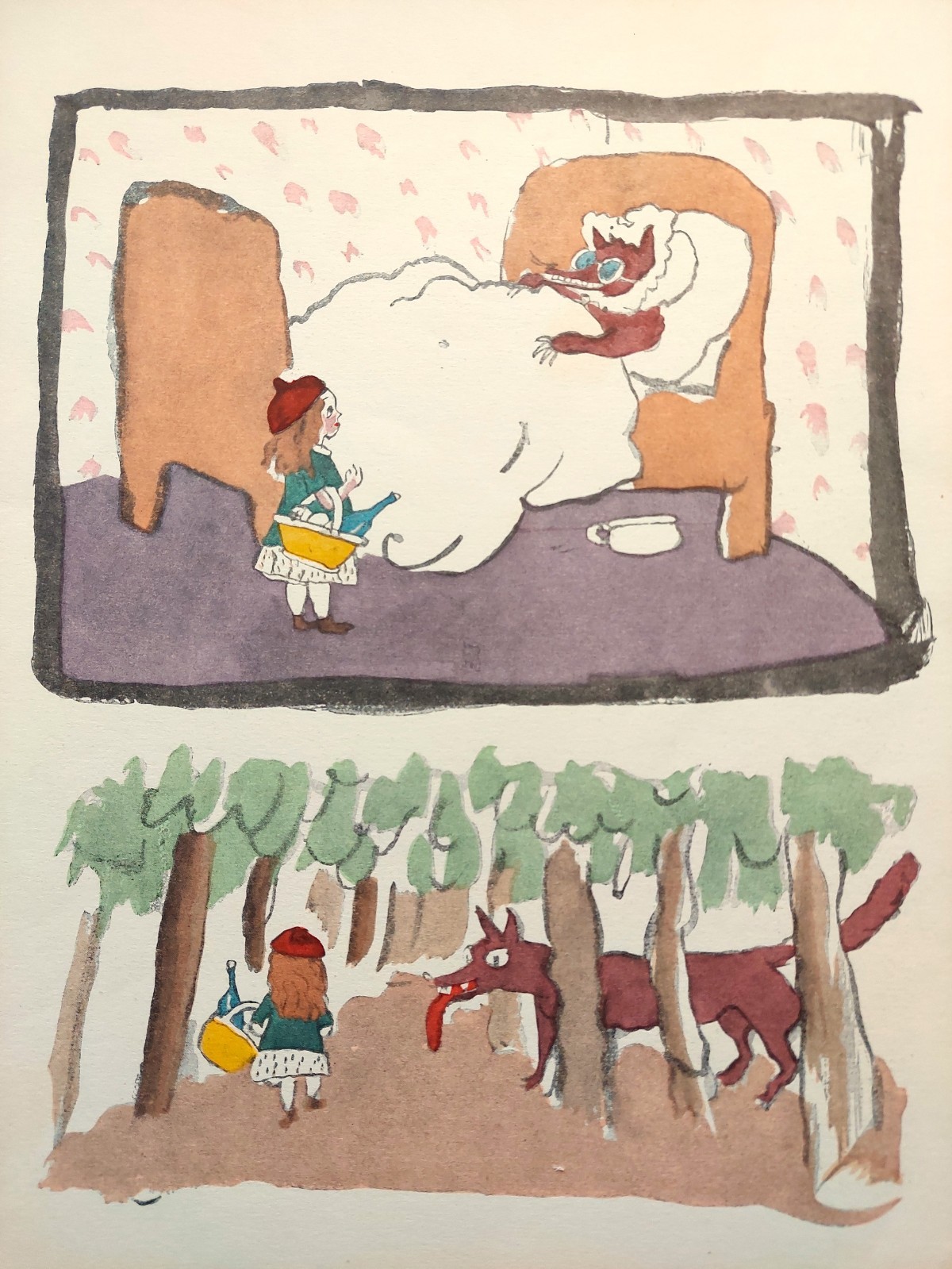 Jules PASCIN Original lithograph “Little Red Riding Hood”, 1938