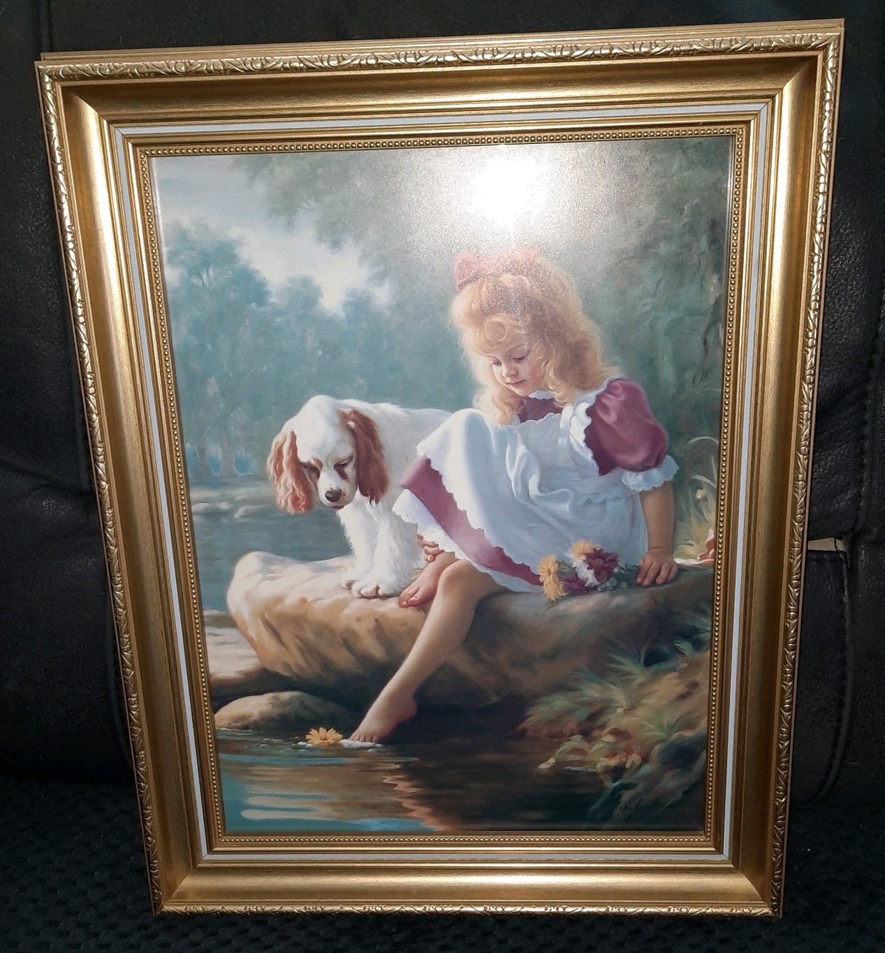 Beautifully Framed Mark Arian A Day Together Print 15.5 X 19.5 In excellent cond