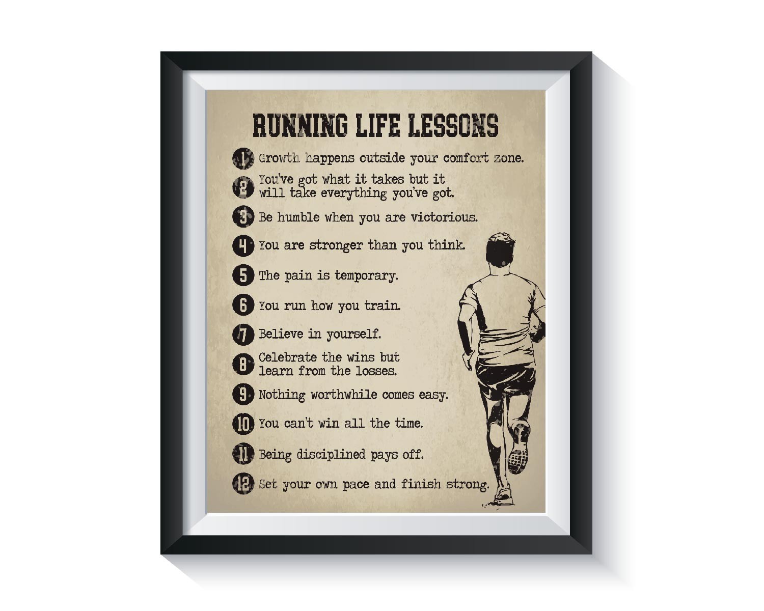 Boys Running Life Lessons Art Print 11×14 Track Cross Country Grad Gift UNFRAMED
