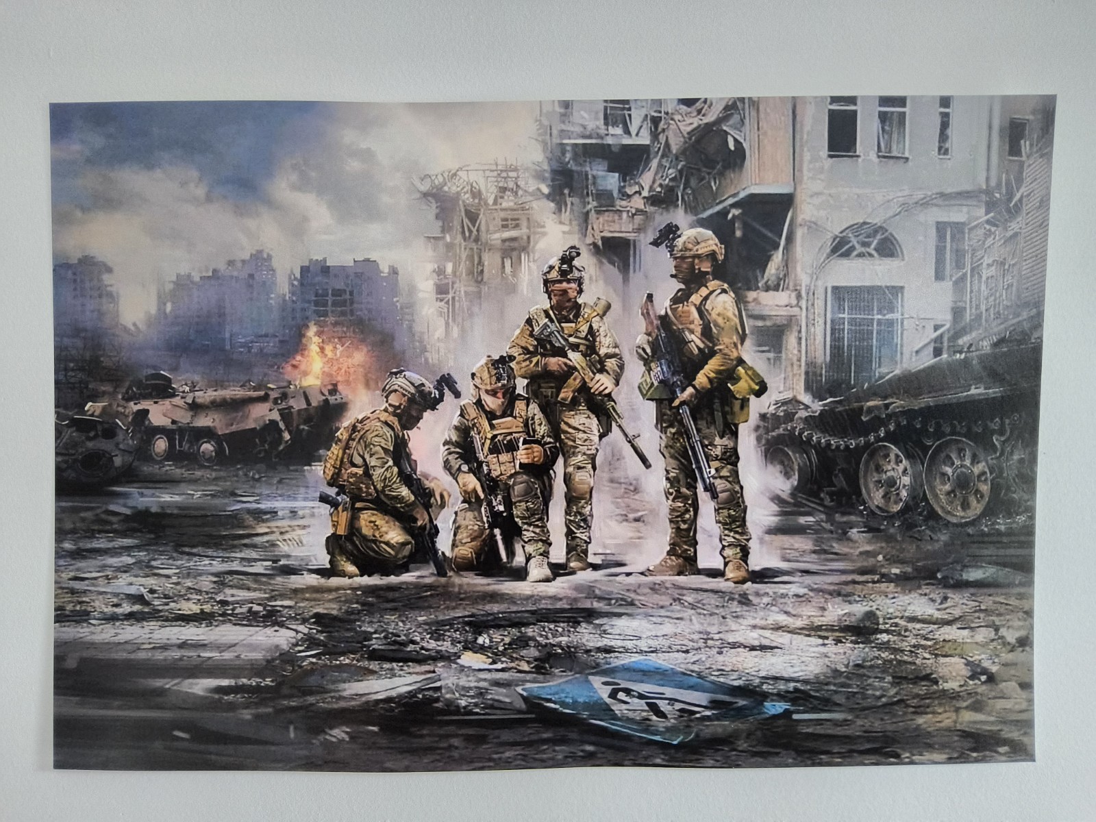 Ukrainian Special Forces War In Ukraine Print On Board 12 X 8 Inches NEW