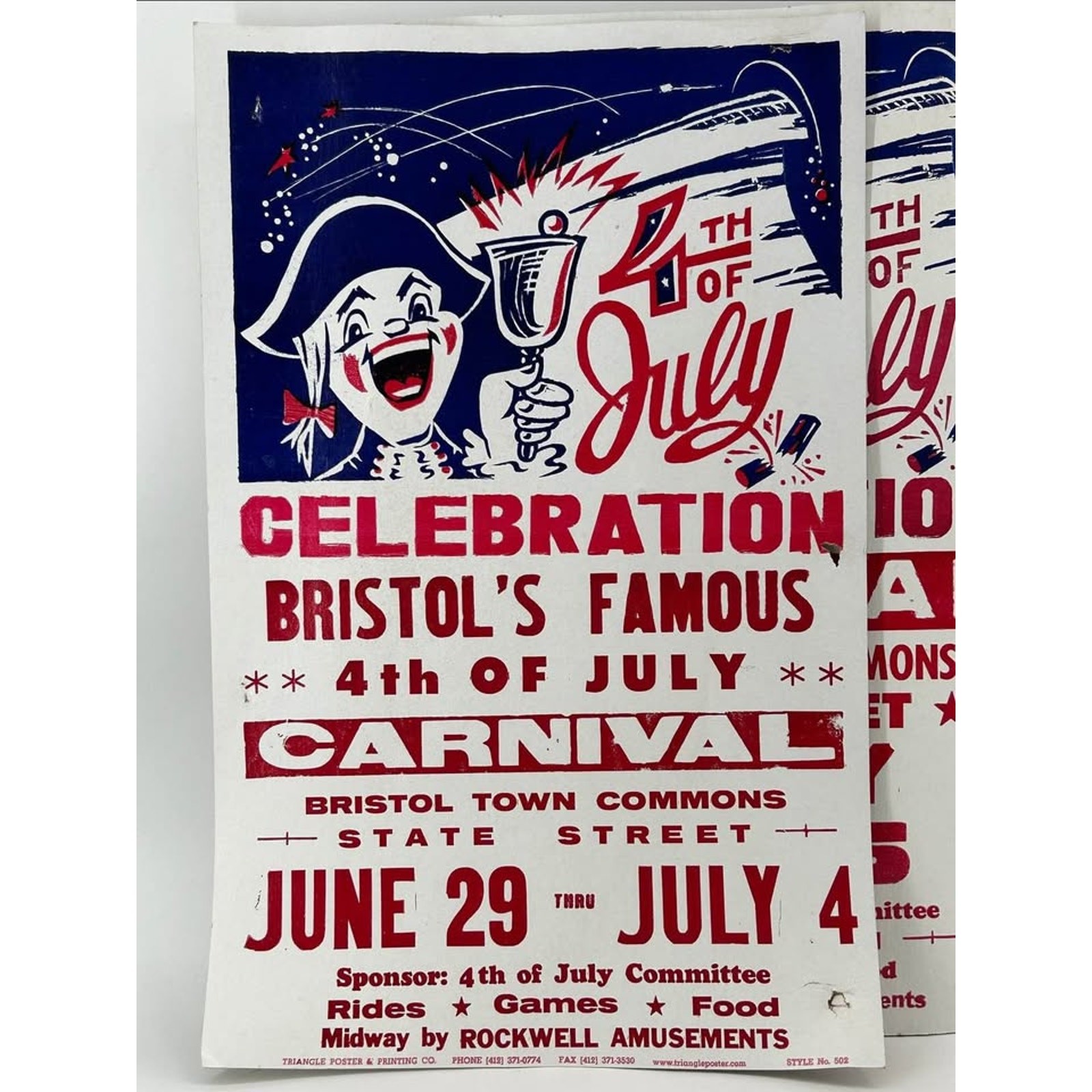 Vintage Bristol RI 4th of July Carnival Posters – Set of 5 – Americana Ephemera