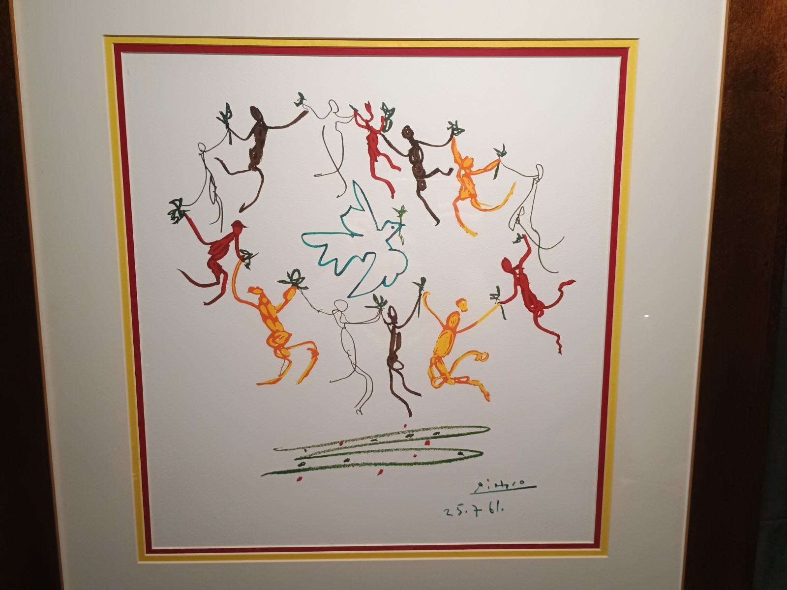 “The Youth Circle” La Ronde De La Jeunesse PICASSO Lithograph 27.5 X 28.5″ Frame