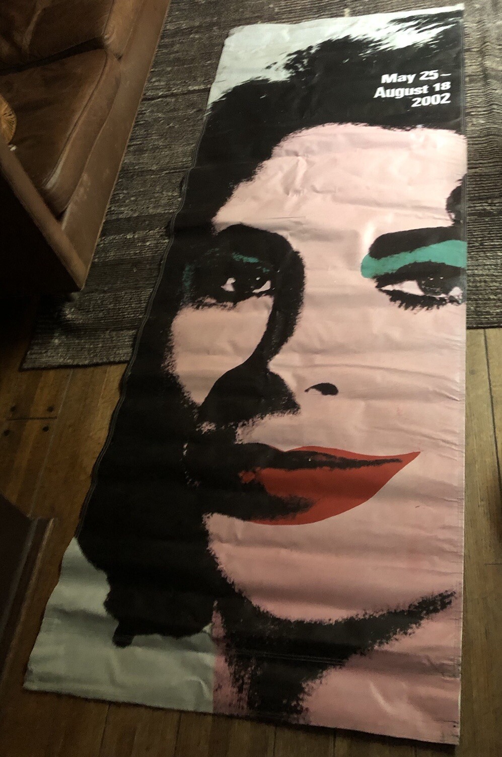 ELIZABETH TAYLOR BANNER FOR ANDY WARHOL’s “MOCA” EXHIBIT IN 2002. Free Shipping