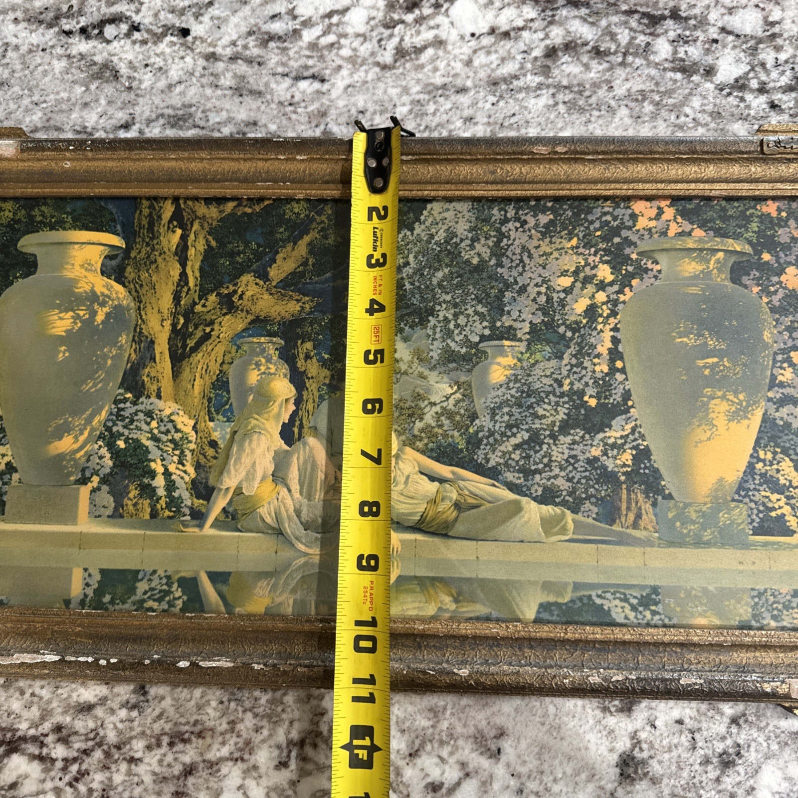 Art Deco 1920’s Maxfield Parrish Garden of Allah Color Litho Vintage Frame