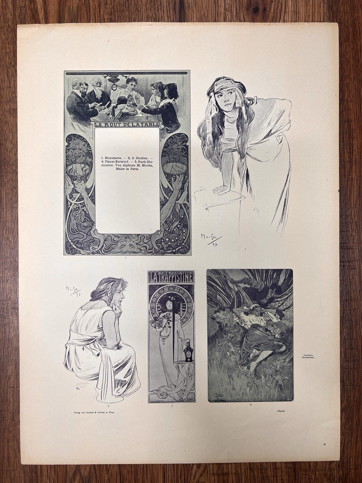 Alphonse Mucha Plate 17 From DER KUNSTSCHATZ 1898 Published By Gerlach & Schenk
