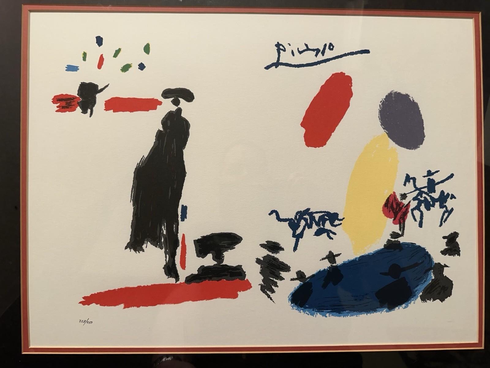 Pablo Picasso lithograph framed 1990 “Toros” # 228/250