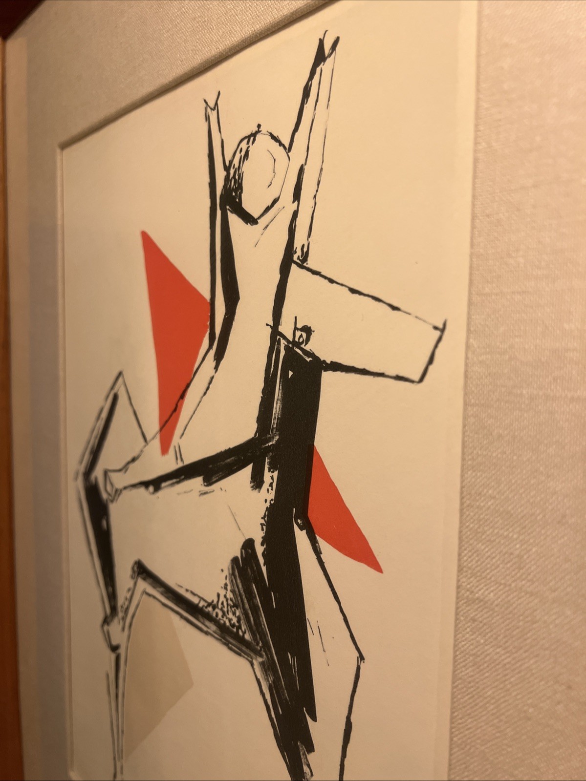 MCM Signed, Framed “Cavalier Sur Fond Gris” By Italian Artist Marino Marini
