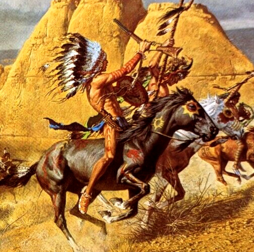 Frank McCarthy THE CIRCLE Old WestAmerican Indians Art Bookplate Print 27