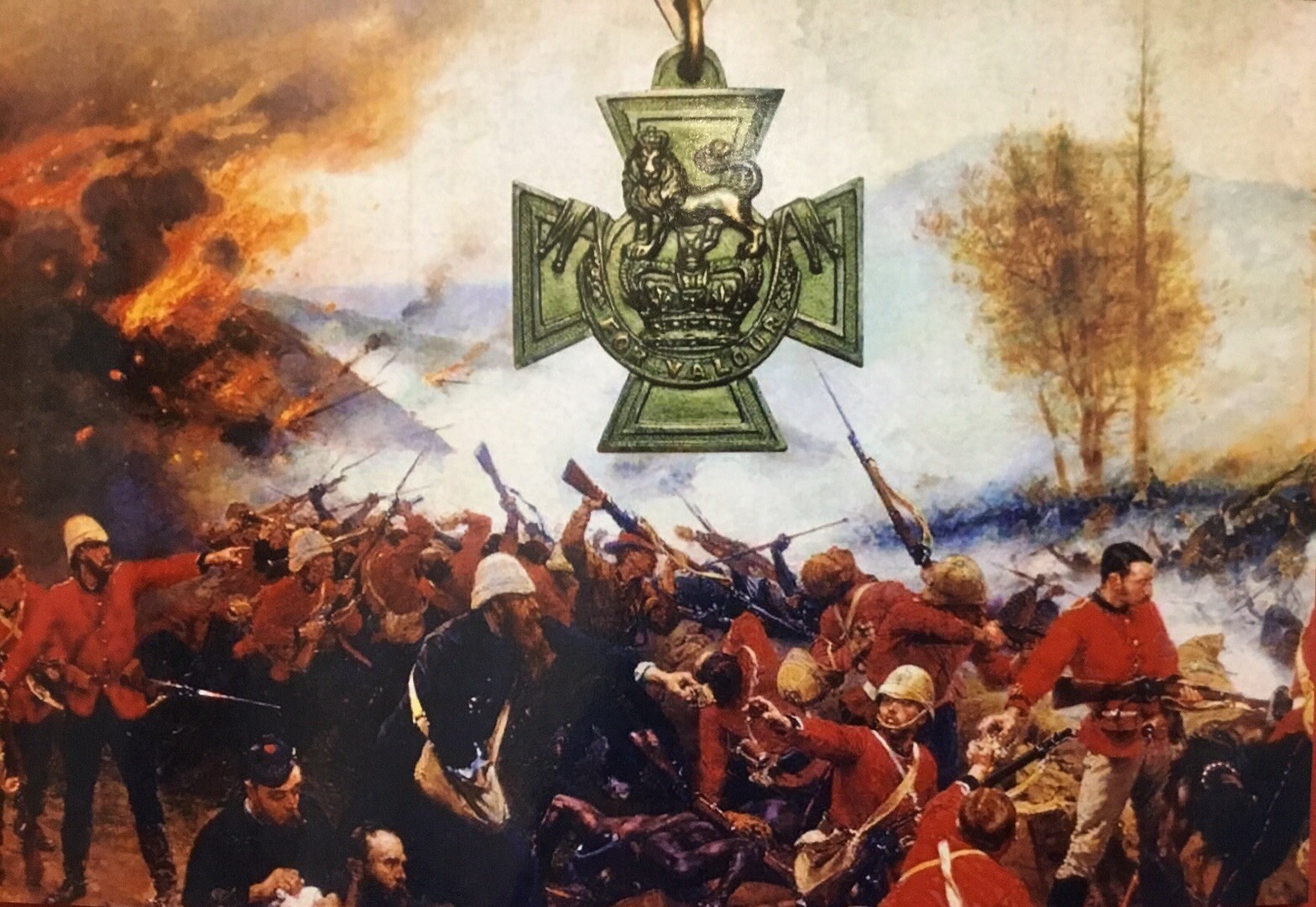 ‘Defence Of Rorkes Drift’ Where 11 VC’s were Won. Print On Board 12 X8 Inches
