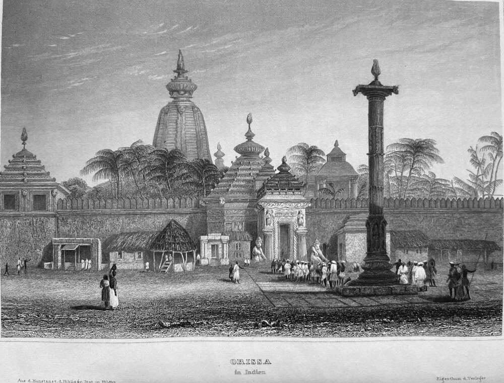 MUKTESHVARA TEMPLE BHUBANESWAR HINDU TEMPLE SHIVA ~ 1838 Art Print Engraving