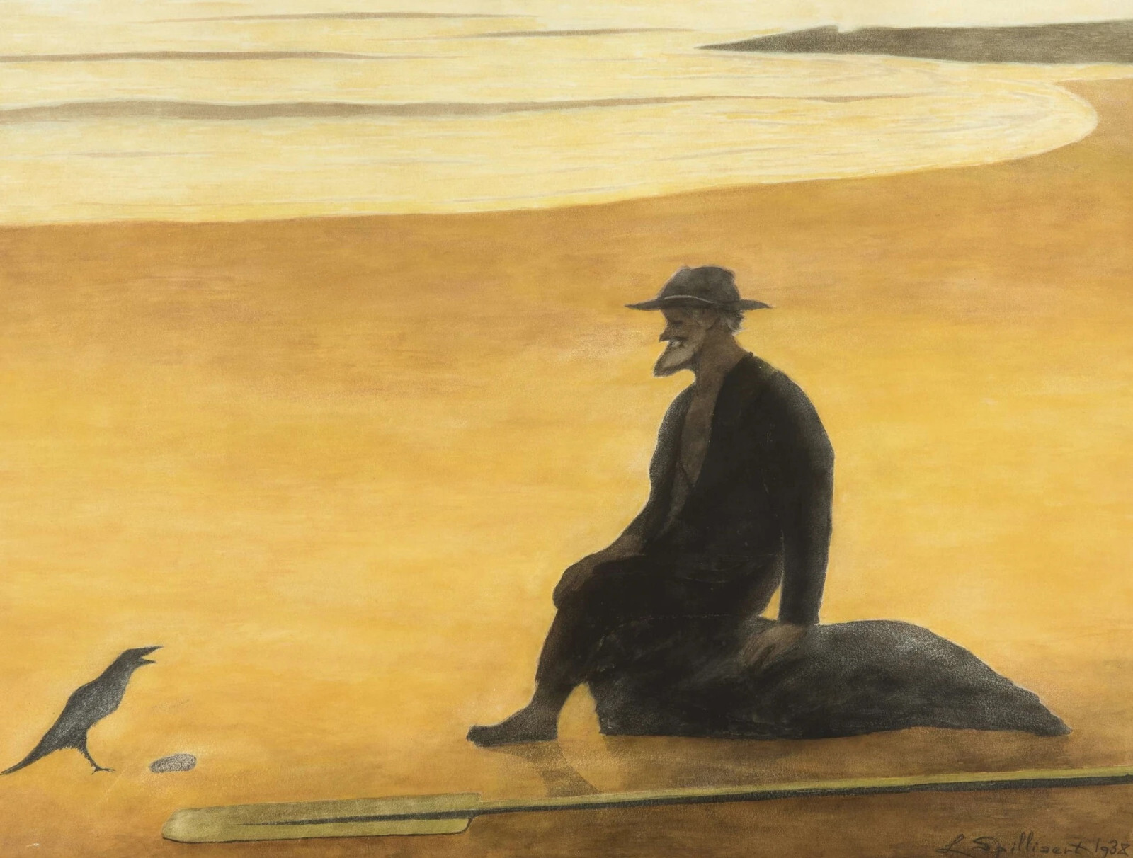 Léon Spilliaert – Beach View with Prophet (1938) – 17″ x 22″ Fine Art Print