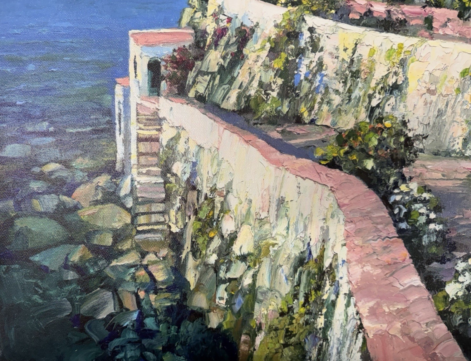 Howard Behrens “Lake Como Overlook” Embellished & Signed Ltd Ed Giclée w COA