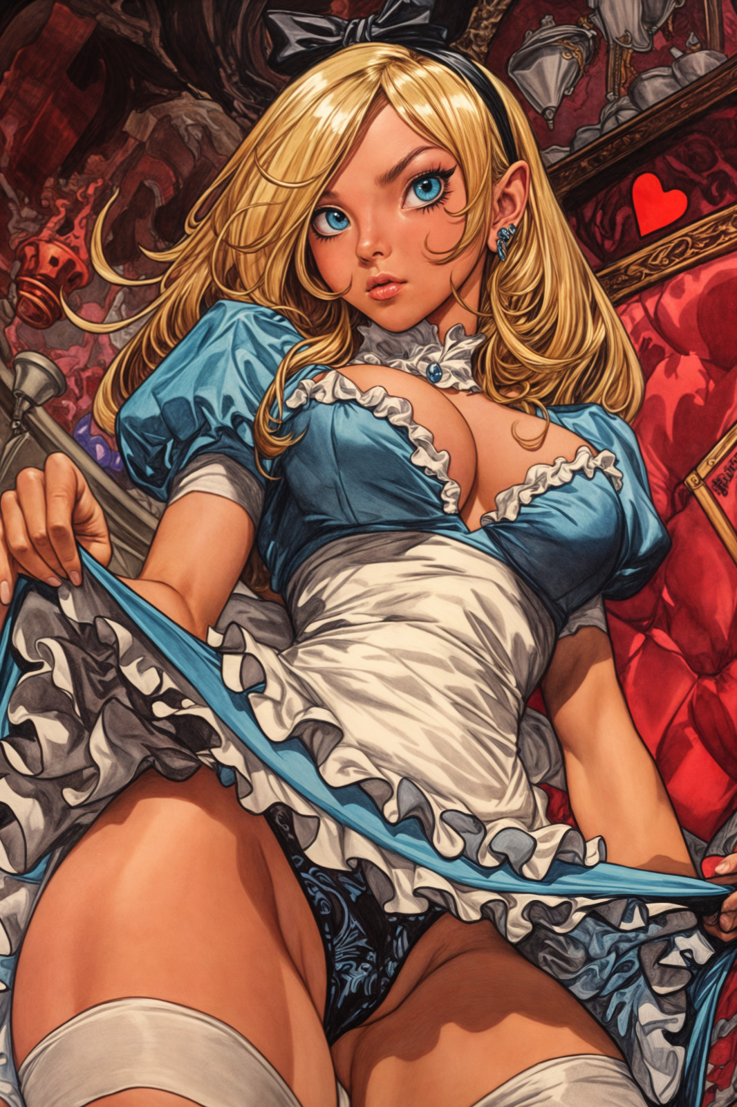 ALICE IN WONDERLAND Risque Fine Art Print 13×19 Limited to 1/30
