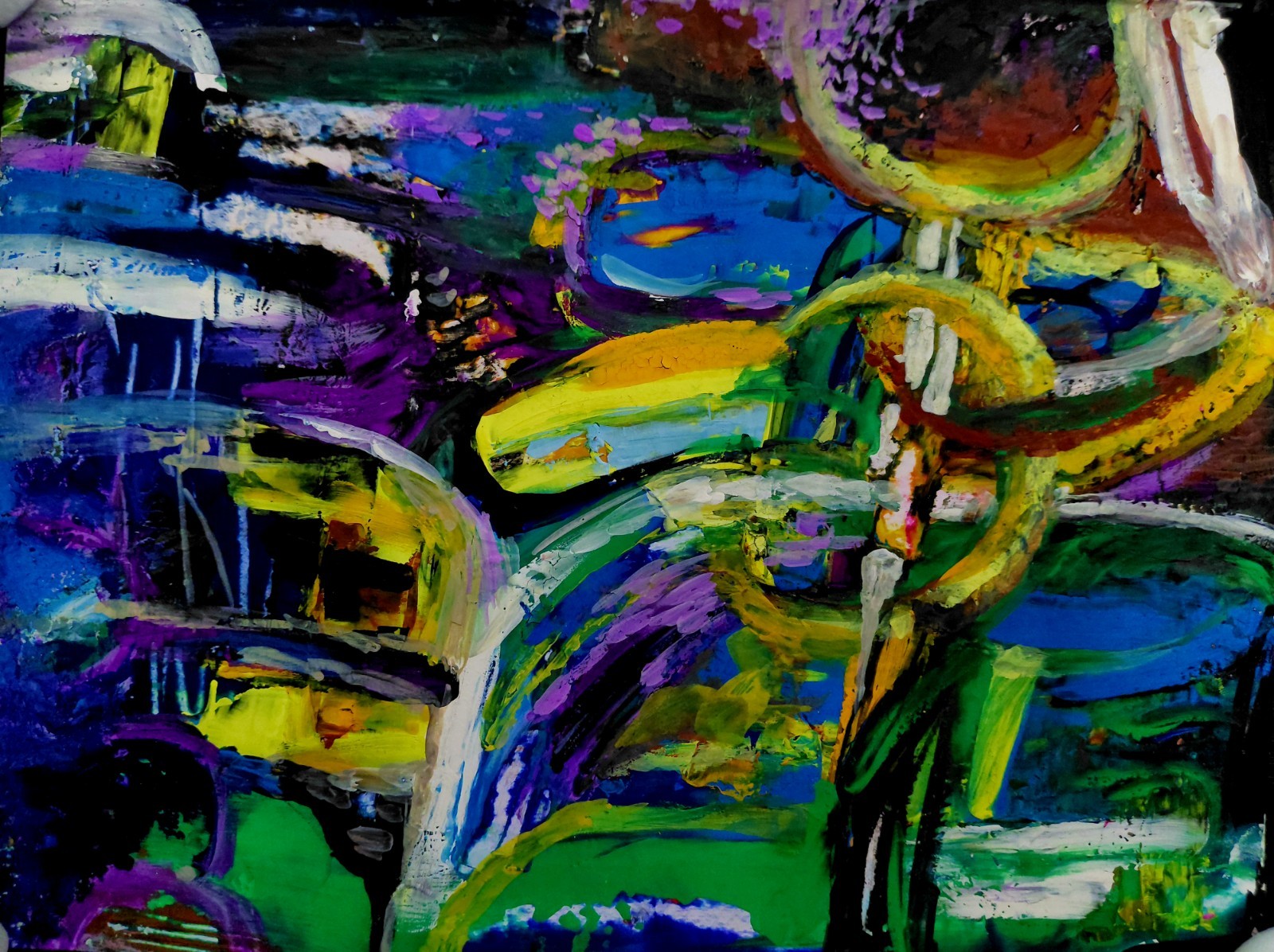 Abstract painting print of original Aceo Atc Artist Trading Card 3.5×2.5 #2