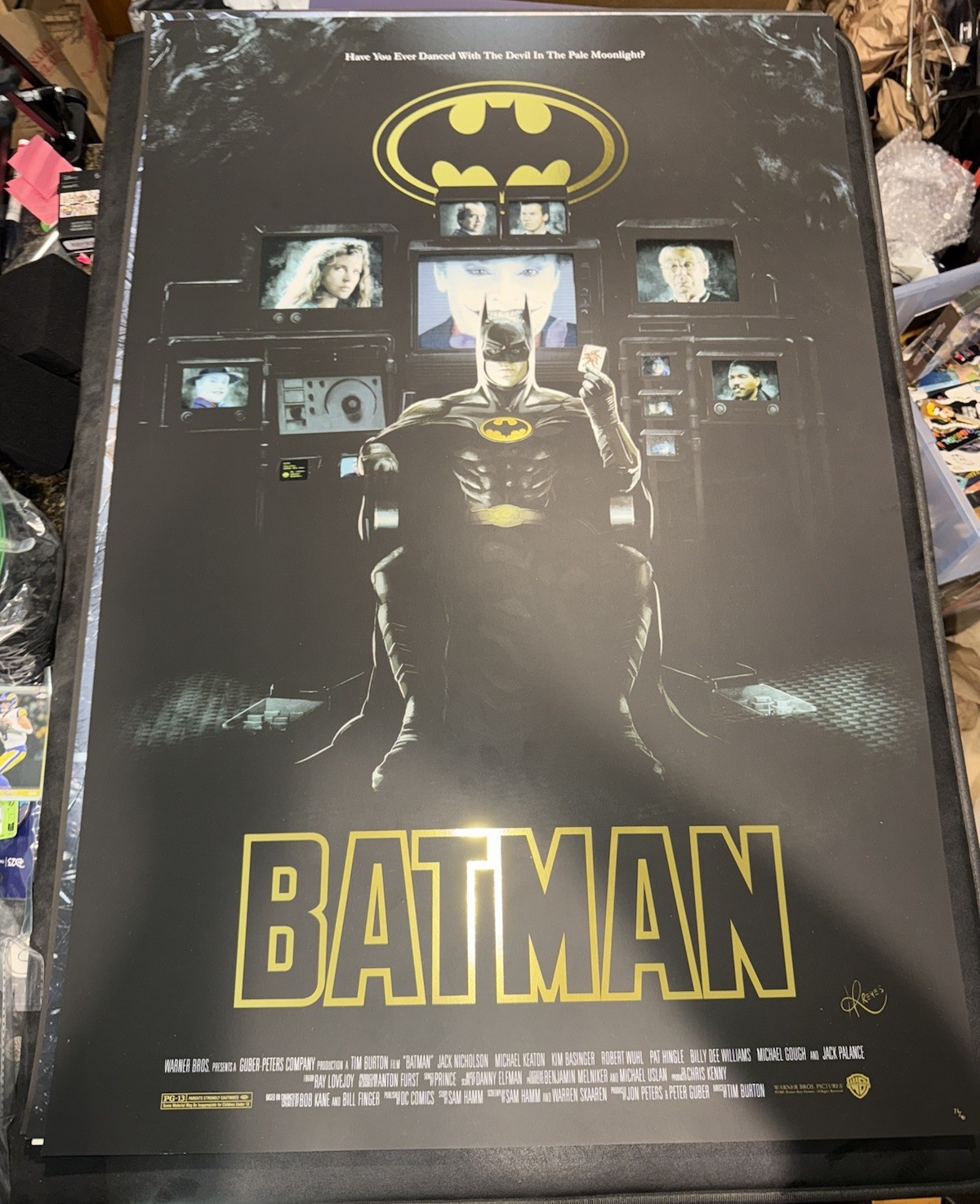 Alberto Reyes Batman 1989 Foil Variant Movie Poster Art Print Mondo Bottleneck