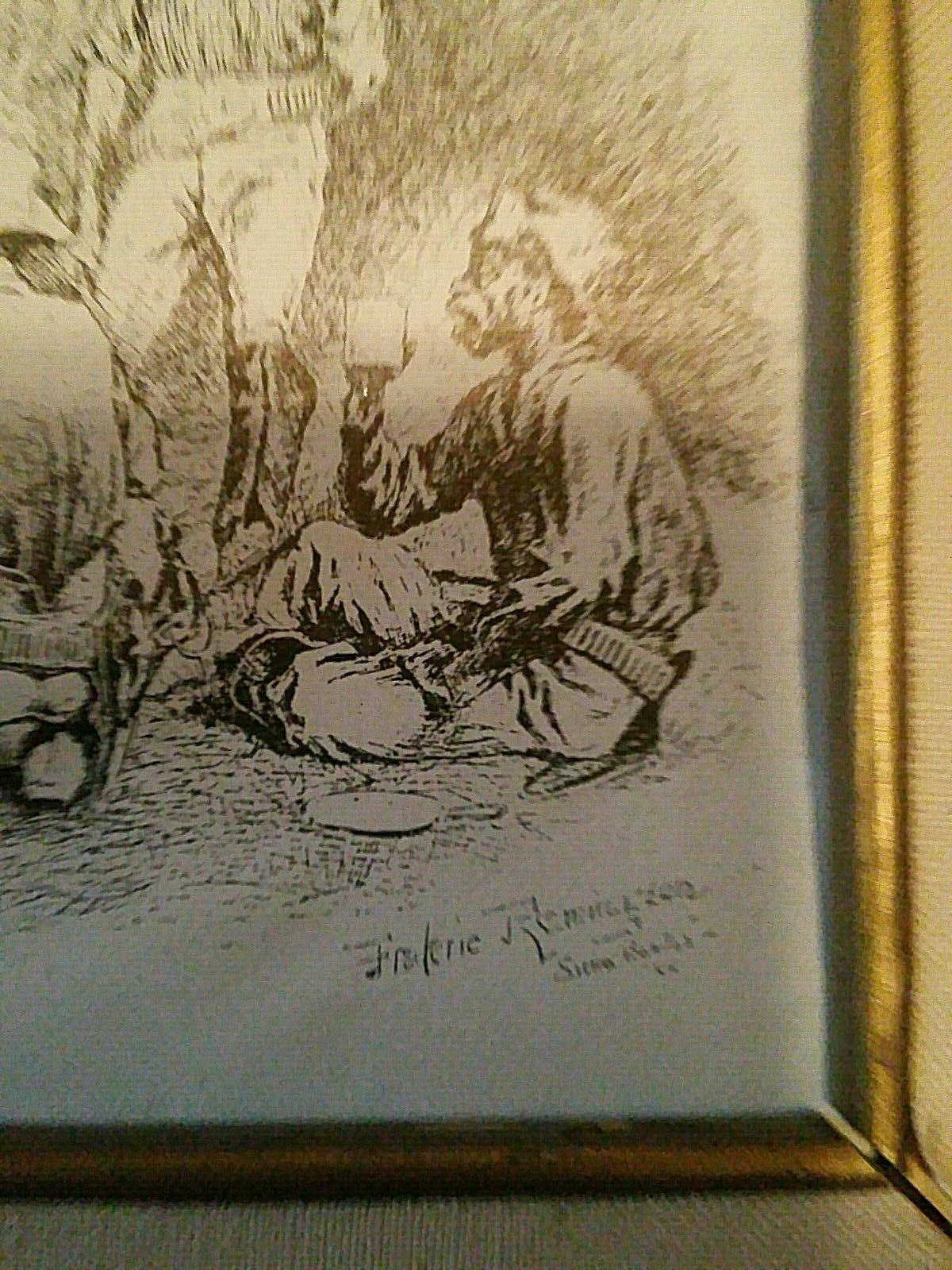 A Scout with the Buffalo Soldiers Camp Print By Frederick Remington Framed MLM