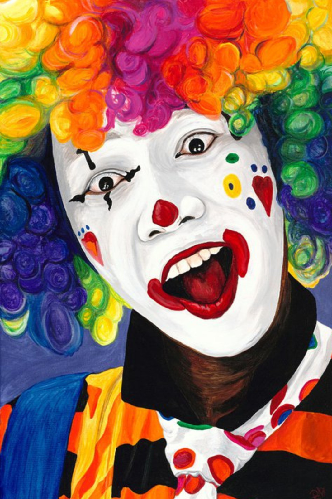Limited Edition Giclee Print Rainbow Clown Joyful Surprise 11 x 14 paper