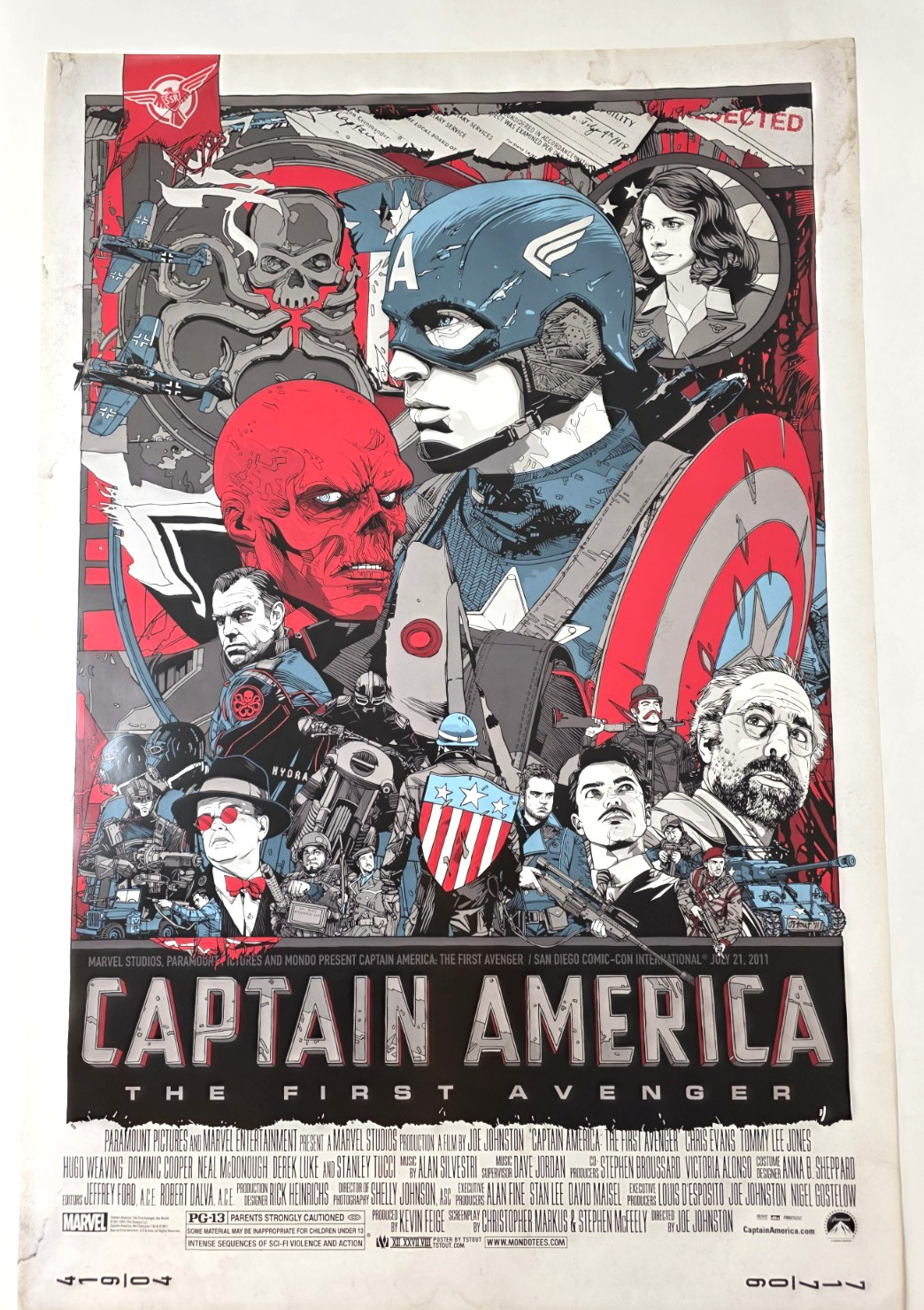Mondo Tyler Stout Captain America The First Avenger Limited Edition Poster 24×36
