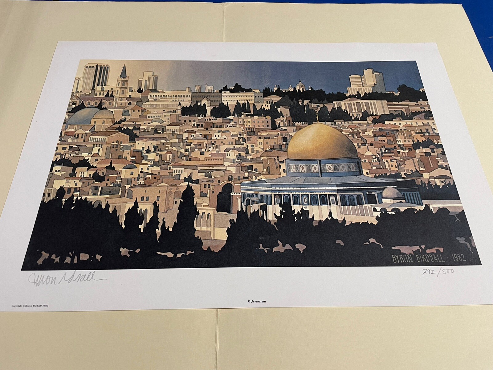 Byron Birdsall Watercolor Print O Jerusalem 1982 Signed Numbered 292/500