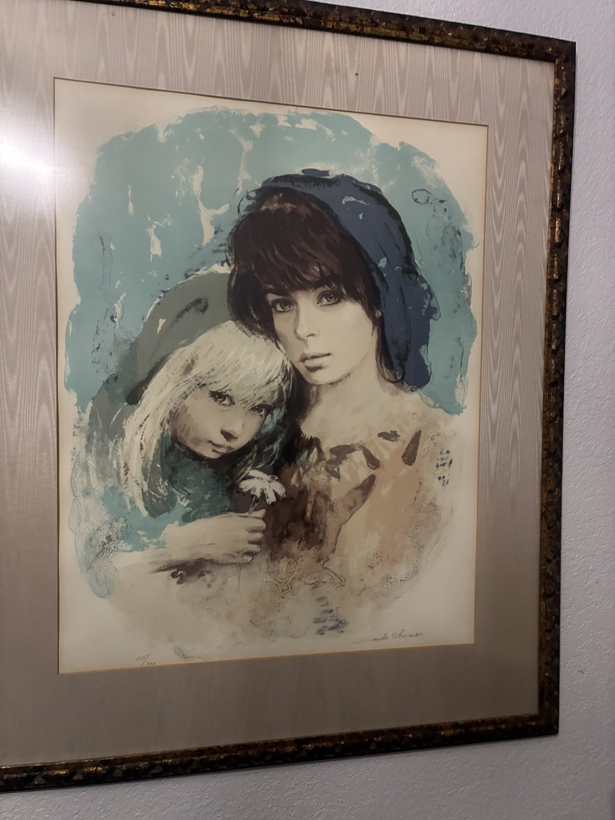 Limited Edition Sandu Liberman Litho Print Signed Artist Proof Mother Daughter