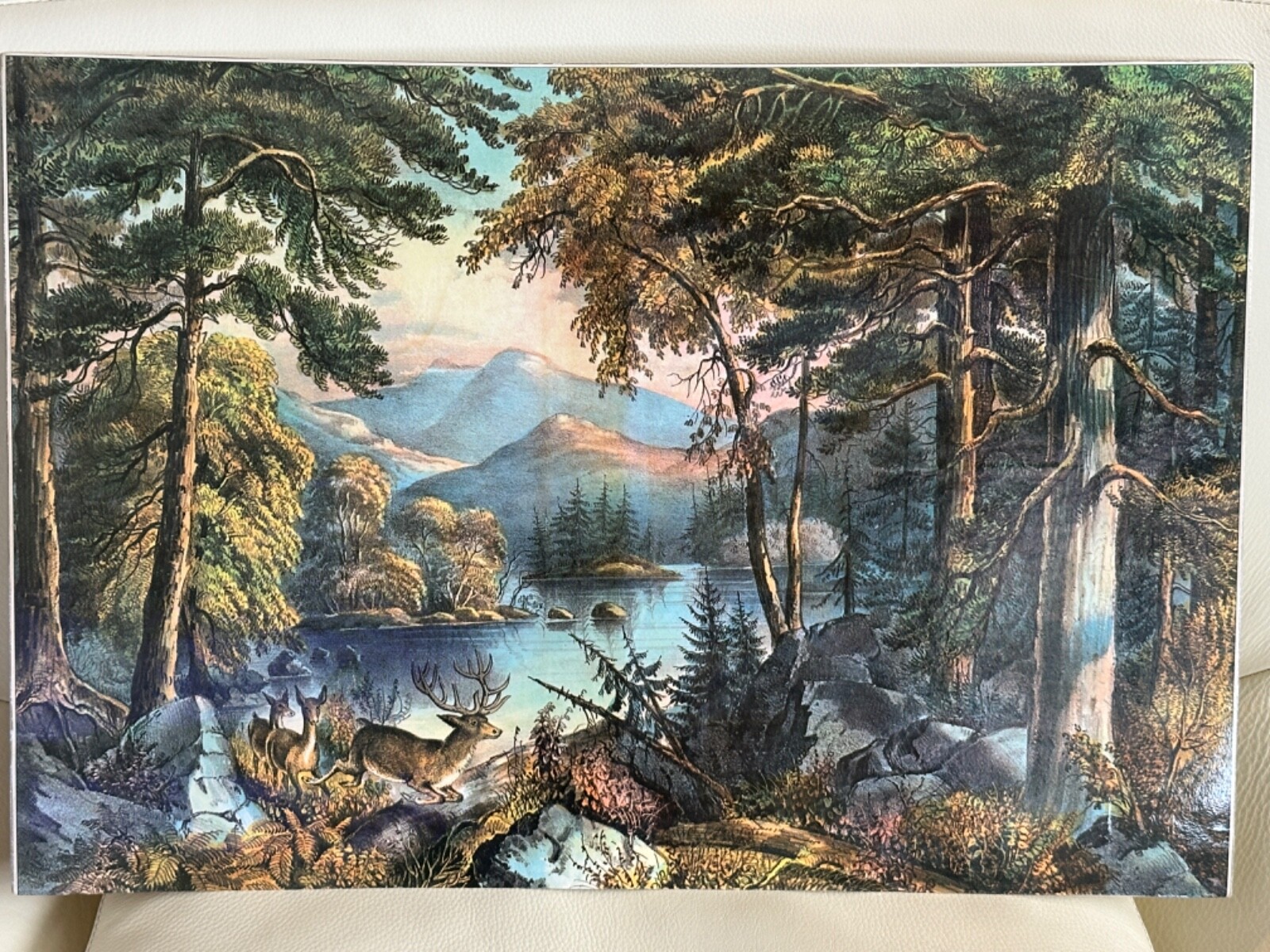 THE WOODS IN AUTUMN VINTAGE PRINT 14″ X 20.5″ VINTAGE