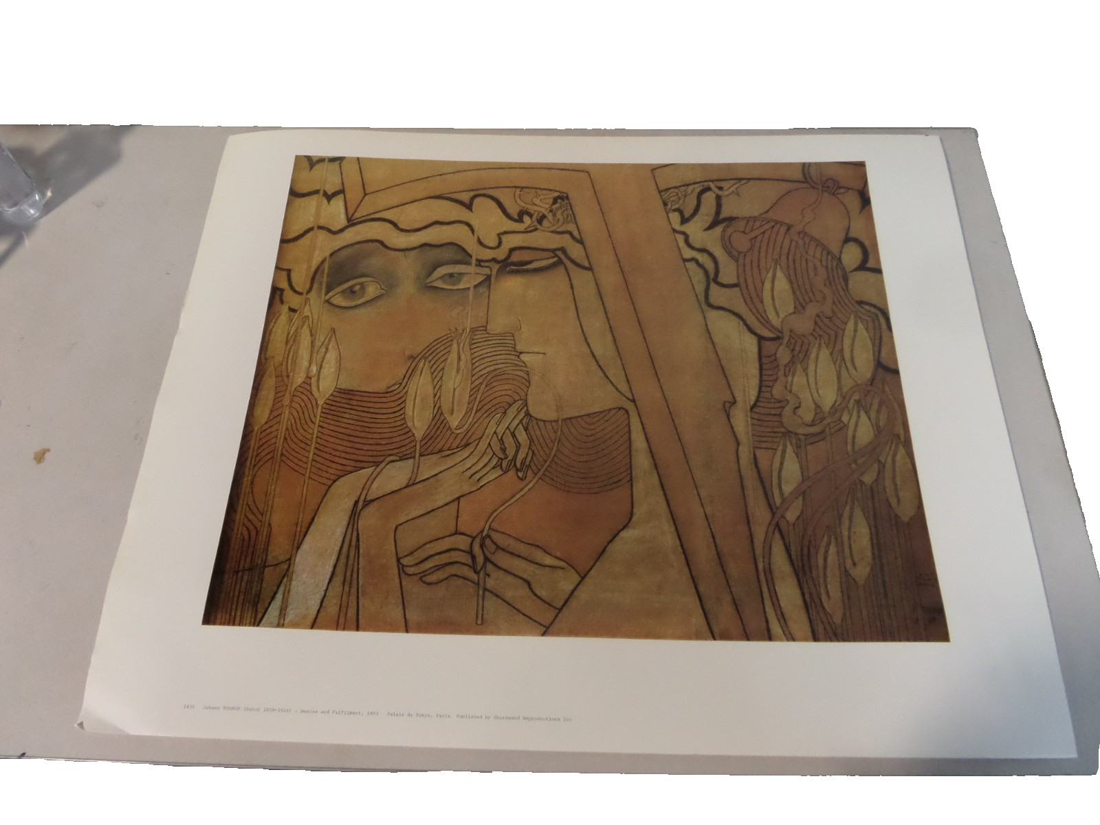 Vintage 22×28 Poster Print Johann Toorop 1893 Desire And Fulfilment 1435