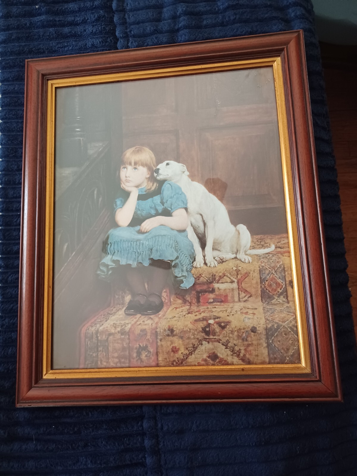 vintage Briton Riviere- Sympathy- print- 18x15x 3/4