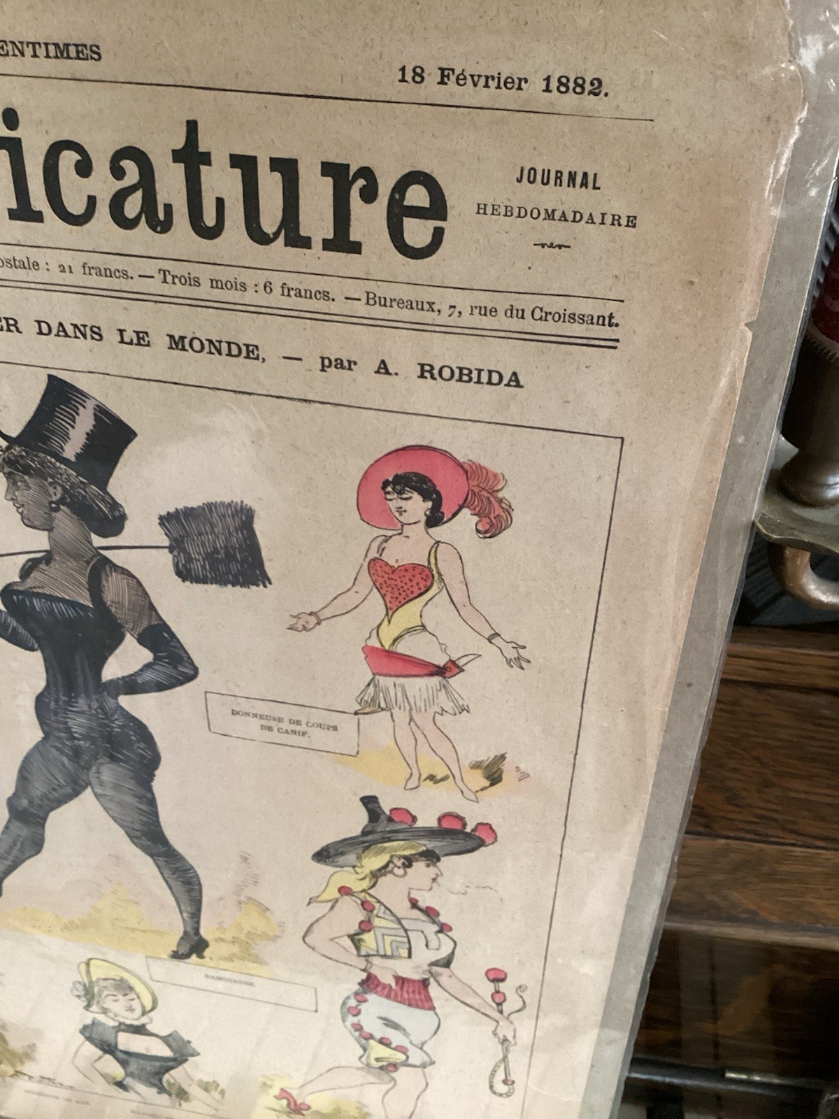 La Caricature Journal French Satire Albert Robida Lithograph 1881 1882 Antique