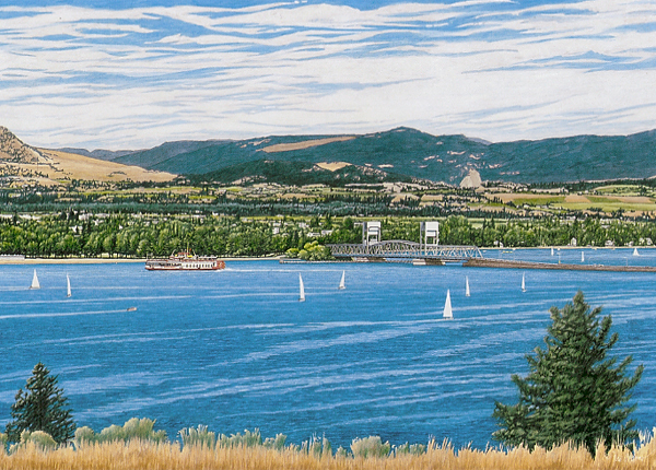 OKANAGAN WATERCOLOR – “Okanagan Summer” by Mal Gagnon. Free US Shipping