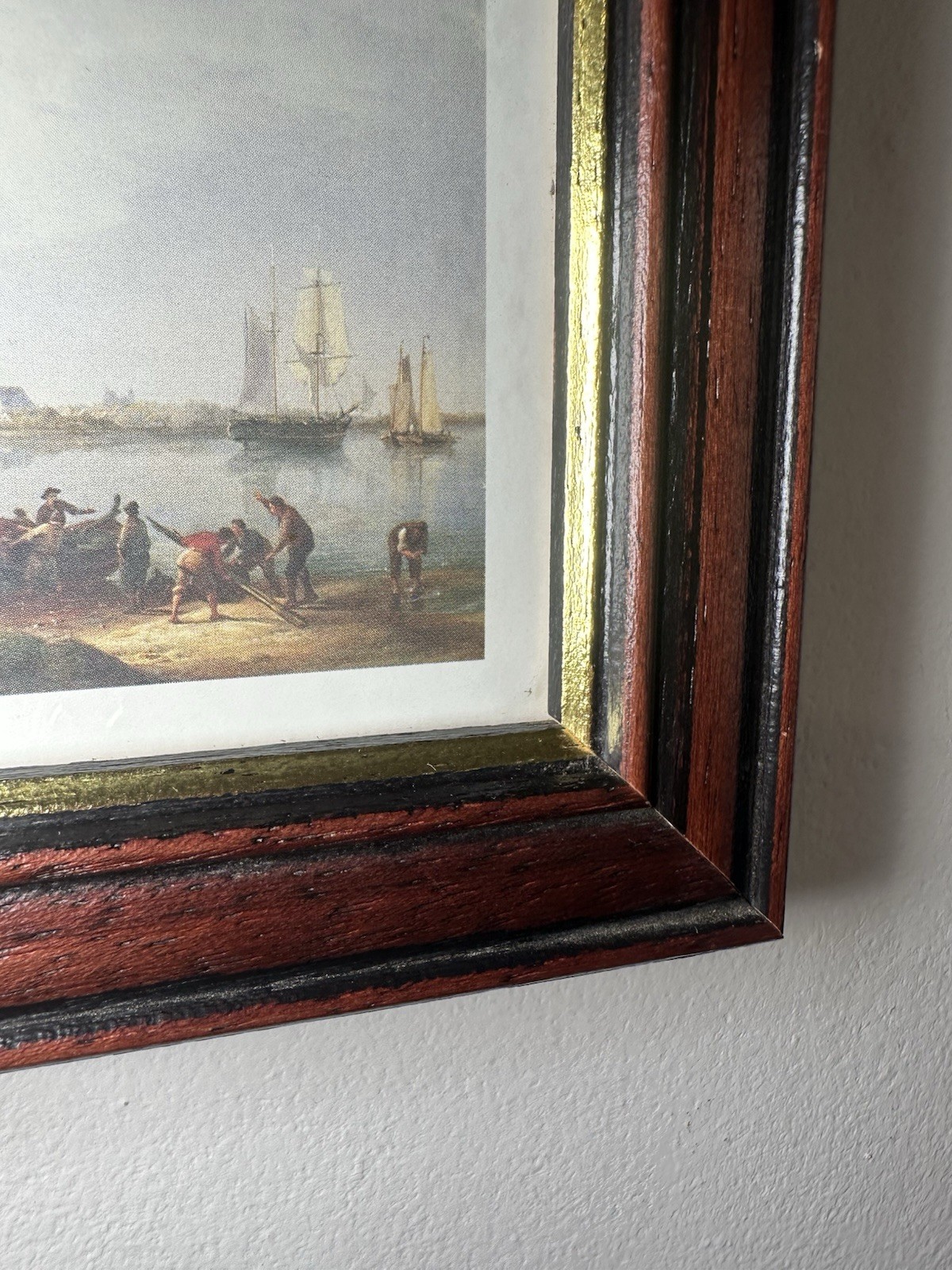 Sailing Ships Fishing Boats Loading Work and Disembarking Pair of Art Prints