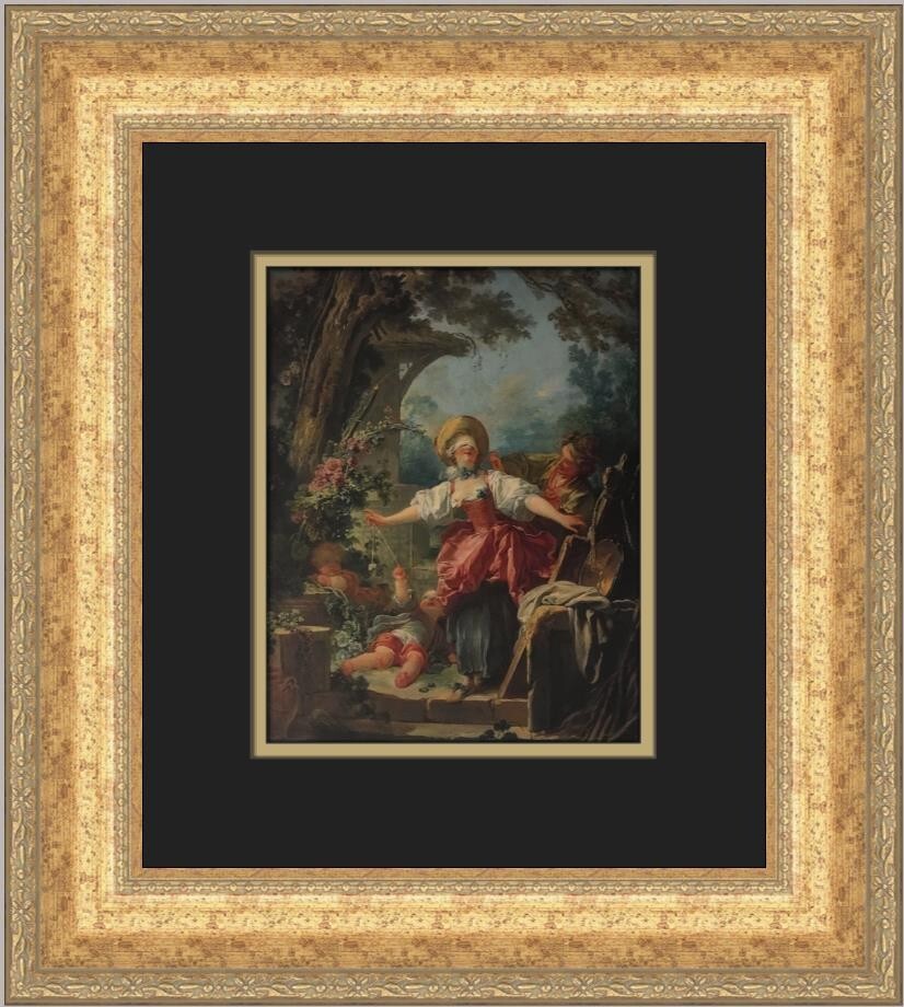 Jean-Baptiste Greuze Blindman’s Bluff Custom Framed Print