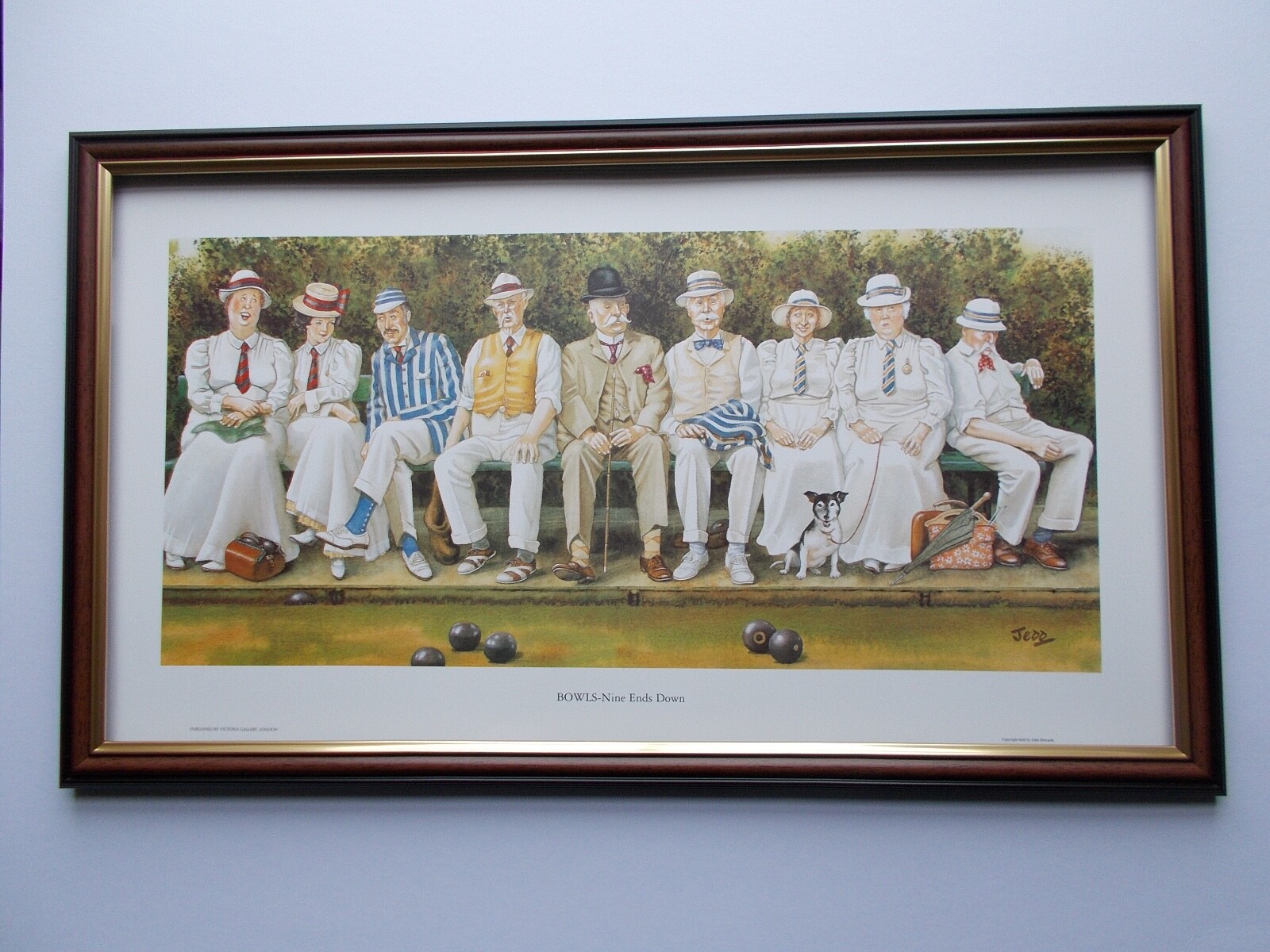 PRINTS BY JEDD LARGE SIZE FRAMED – BOWLS – NINE ENDS DOWN