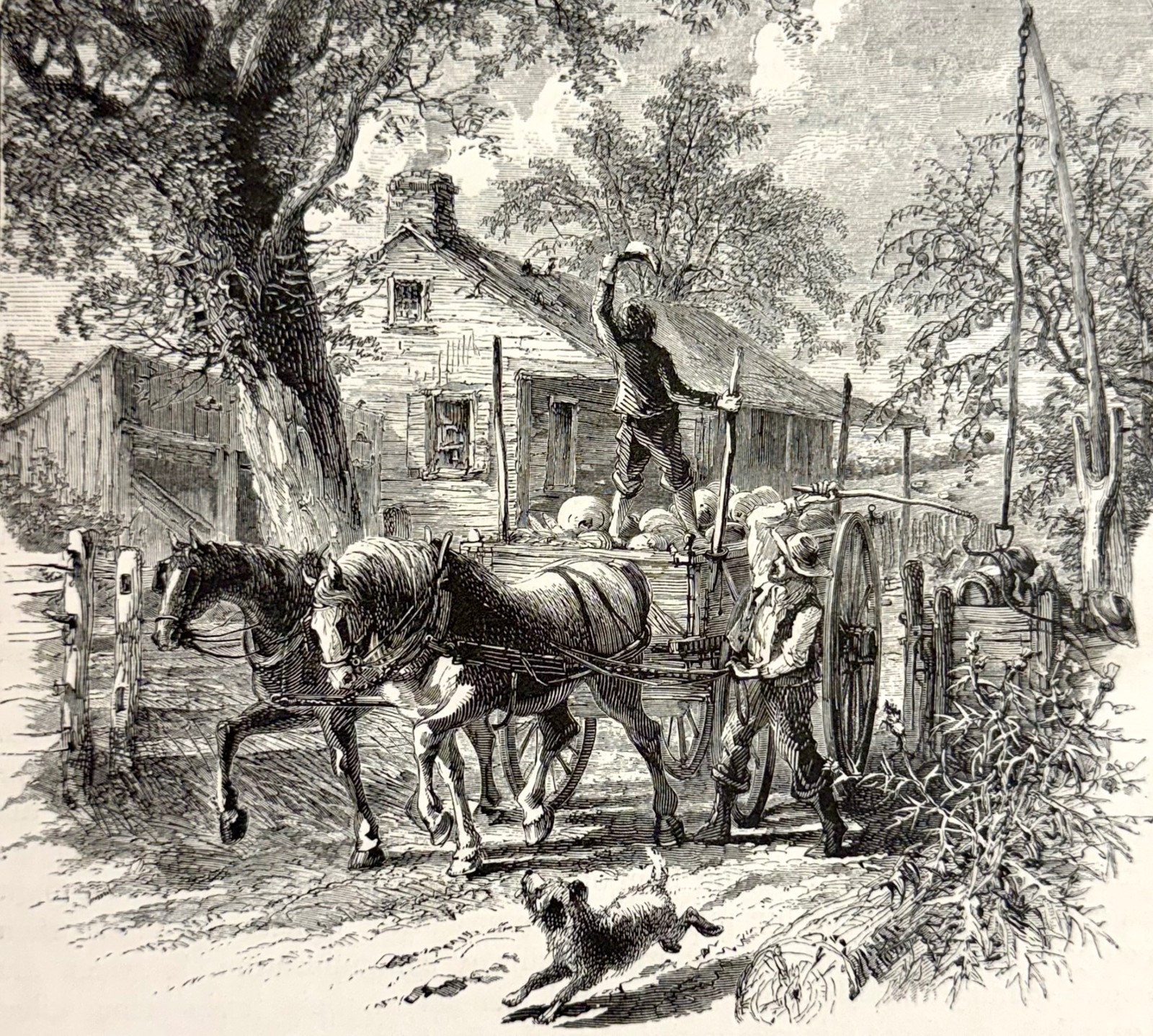 A HOMESTEAD IN KANSAS 1876 original print 7 1/4 by 5 3/4 inches” fine & clean