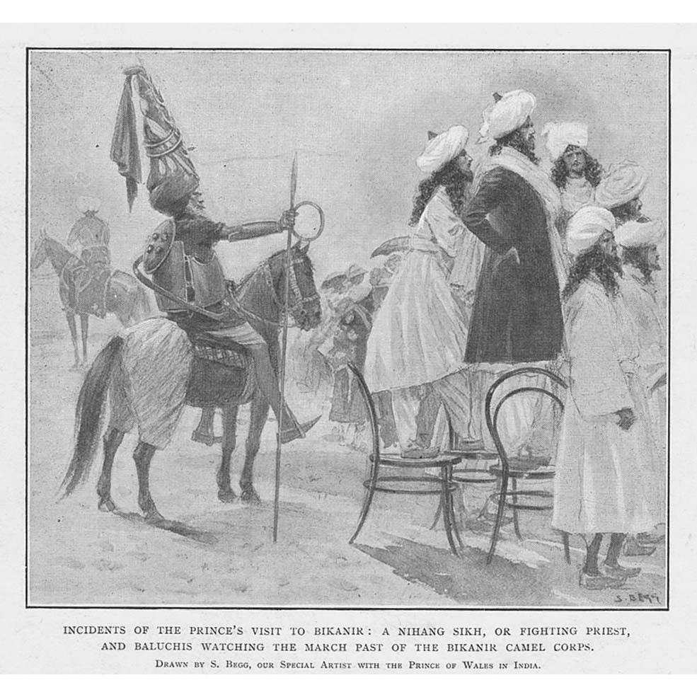 INDIA People at the Visit of Prince of Wales to Bikaner – Antique Print 1905