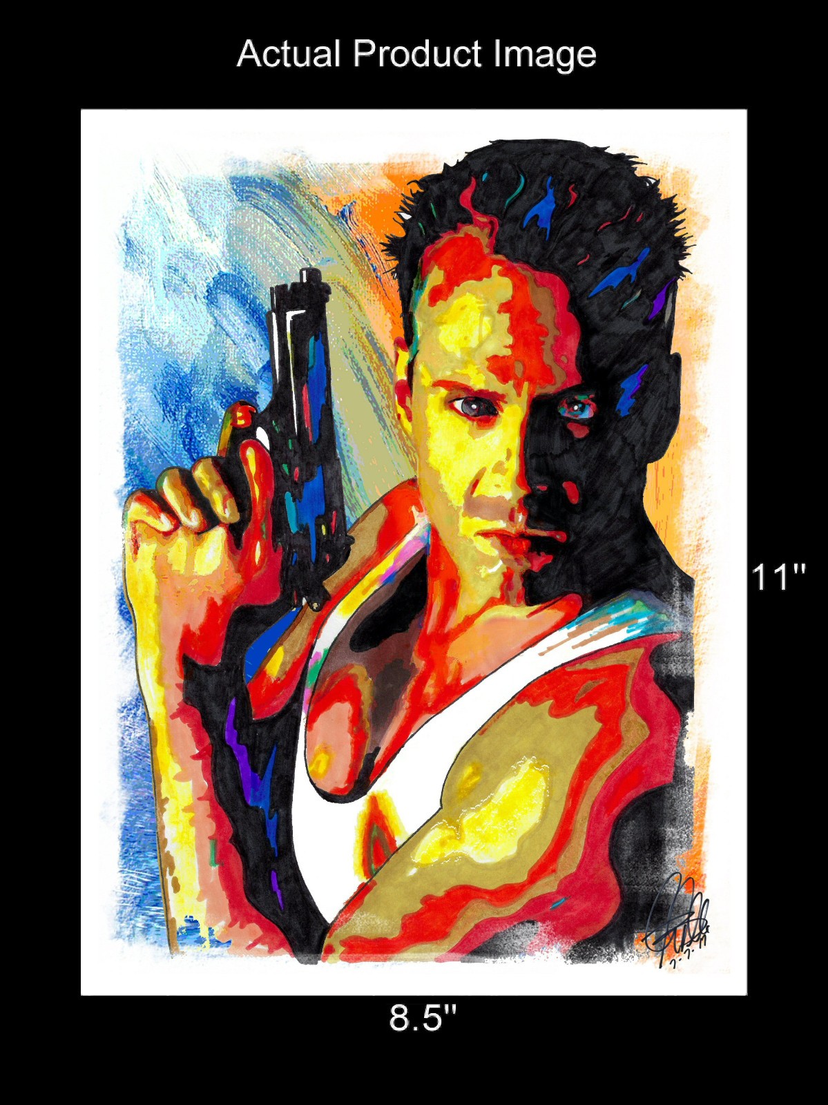 Bruce Willis Die Hard Actor Poster Print Wall Art 8.5×11