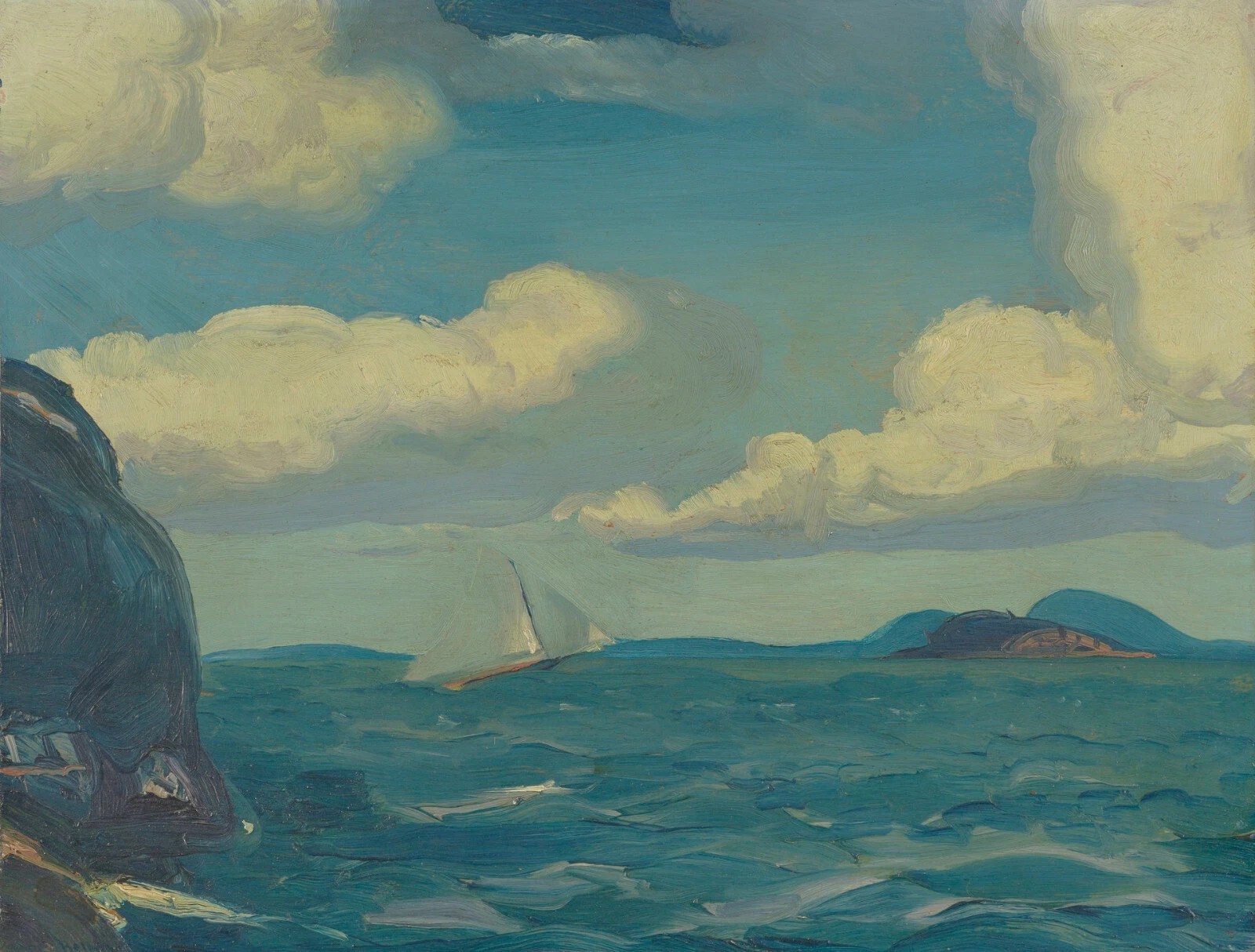 George Bellows A Fresh Breeze (1913) Sailboat VINTAGE art print antique painting