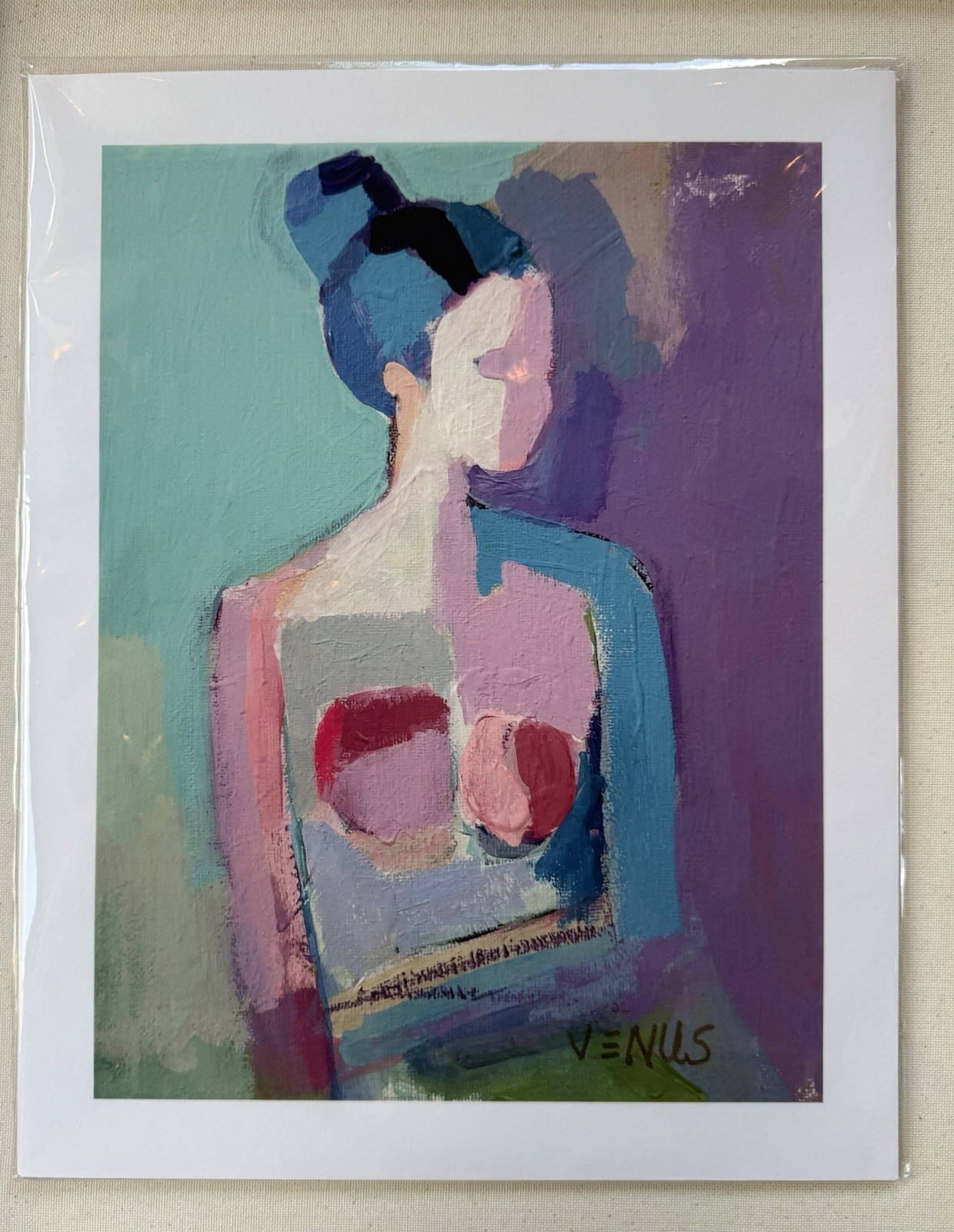 Original Painting Figurative Fine ART PRINT Colorful Abstract Expressive Woman